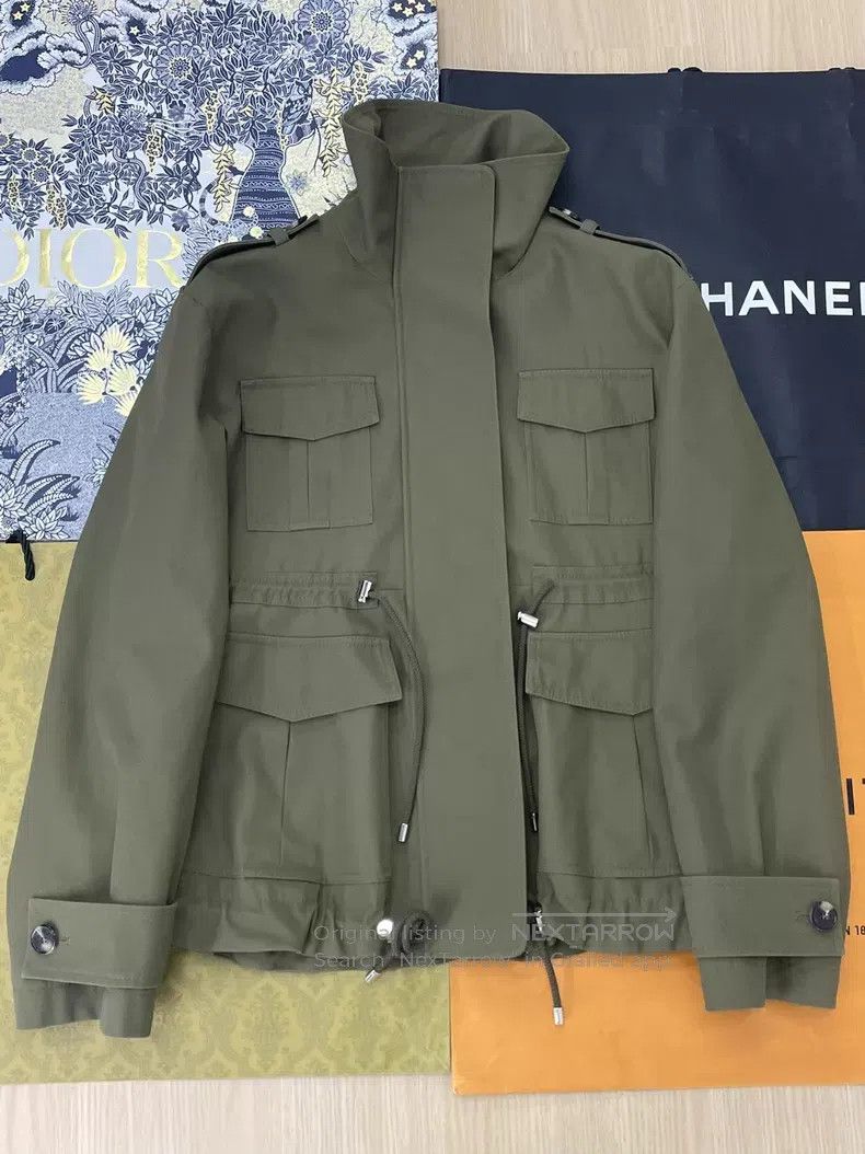 Loewe Loewe Military green four-pocket zippered windbreaker jack Size XXS / US 00 / IT 34 - 1 Thumbnail