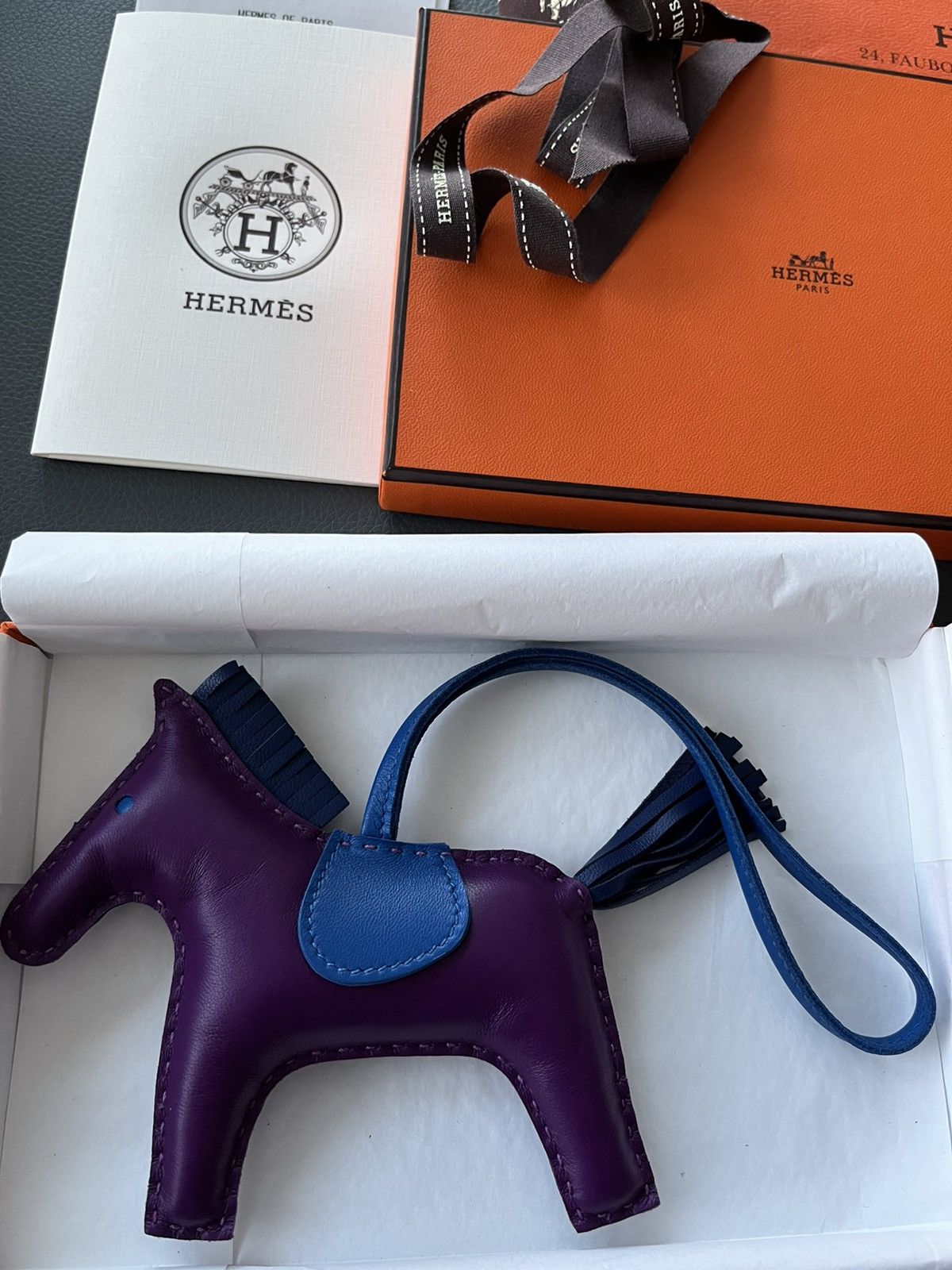 Rare Brand New Hermes Rodeo MM Leather Horse Charm