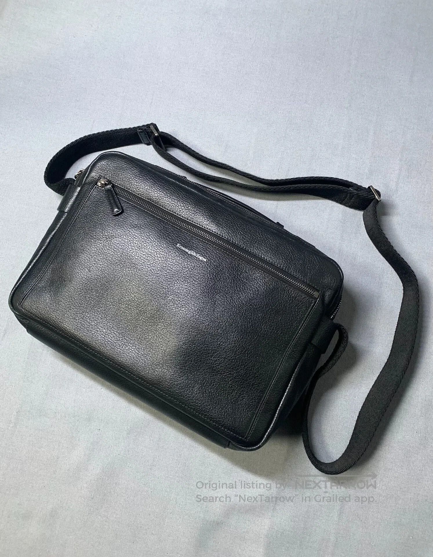 Ermenegildo Zegna Ermenegildo Zegna Leather Logo Shoulder Bag. Size ONE SIZE - 2 Thumbnail