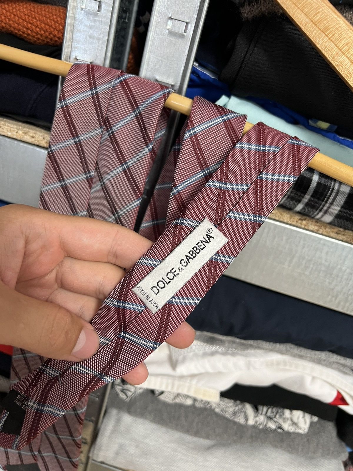 Dolce & Gabbana Men’s Dolce & Gabbana Silk Striped Print Classic Neck Tie Size ONE SIZE - 4 Thumbnail