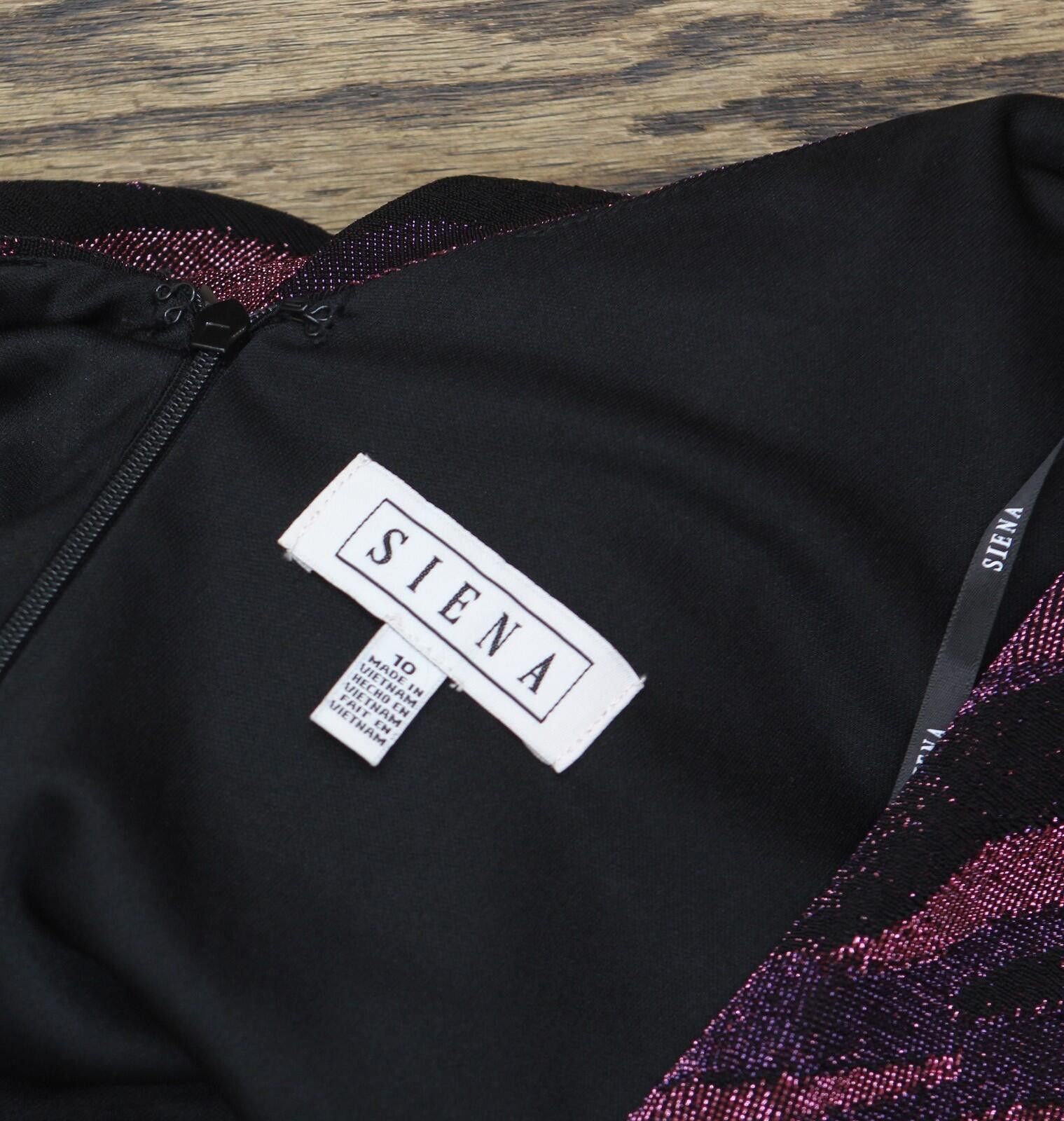Signal Sport Nwt Siena Womens Long-sleeve Dress Satn1869 Purple Multi 10 Size L / US 10 / IT 46 - 4 Thumbnail