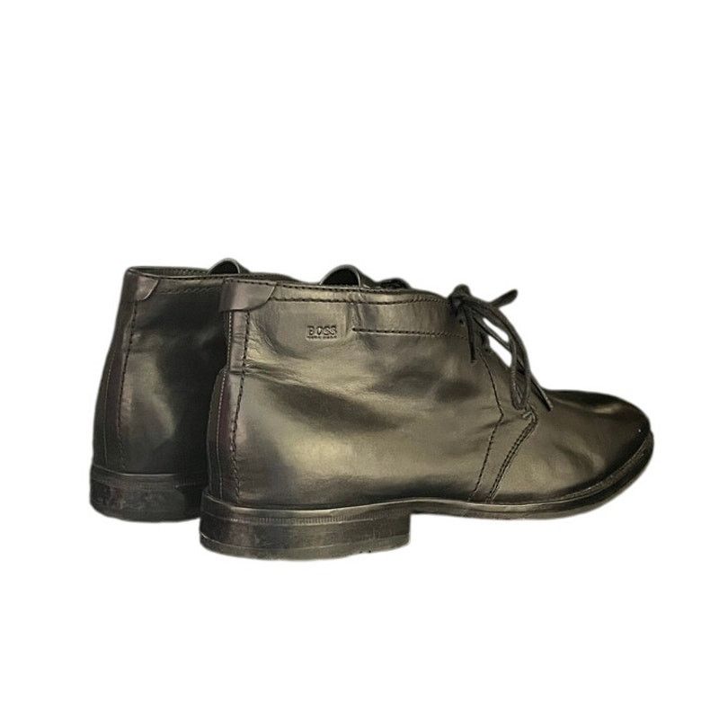 Hugo Boss HUGO BOSS Chukka Black Leather Lace Up Desert Boots US 8.5 Size US 8.5 / EU 41-42 - 3 Thumbnail