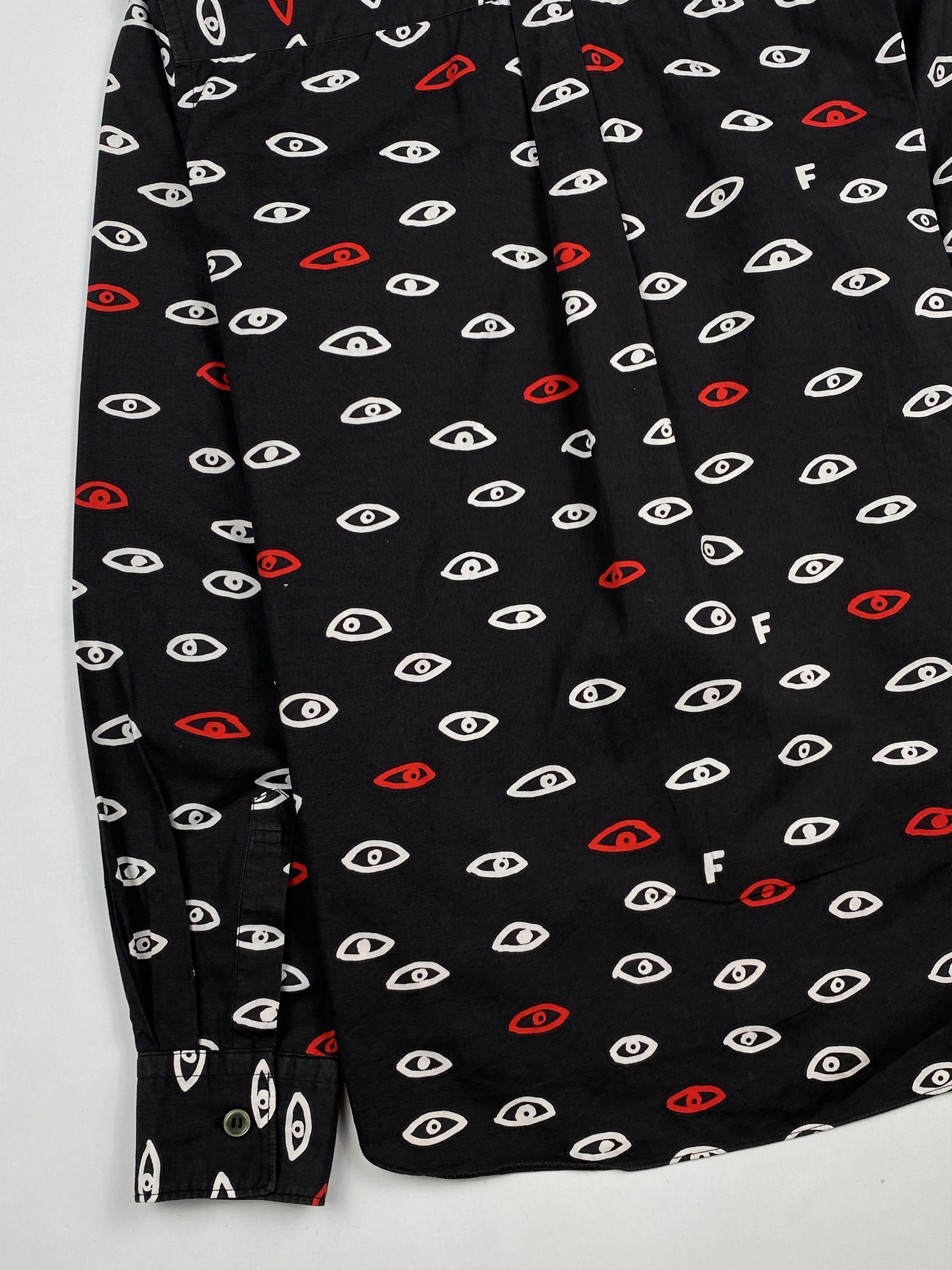 Comme des Garcons Black AD2015 Eyes All-Over Print Flannel Long Sleeves Shirt Size US XS / EU 42 / 0 - 11 Thumbnail
