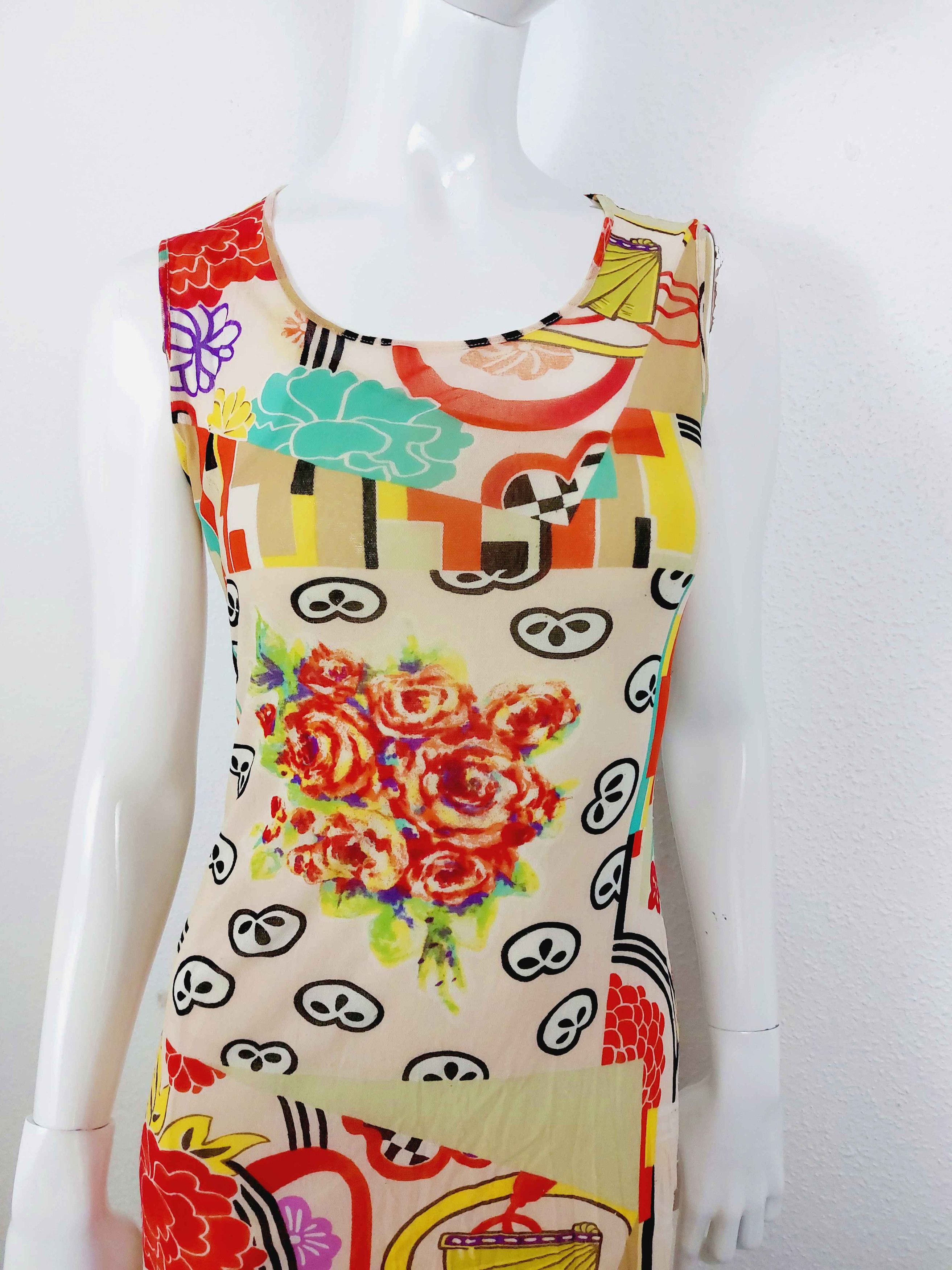 Kenzo Kenzo Rose Floral Fan Geisha Mesh Transparent Maxi Dress Size M / US 6-8 / IT 42-44 - 6 Thumbnail