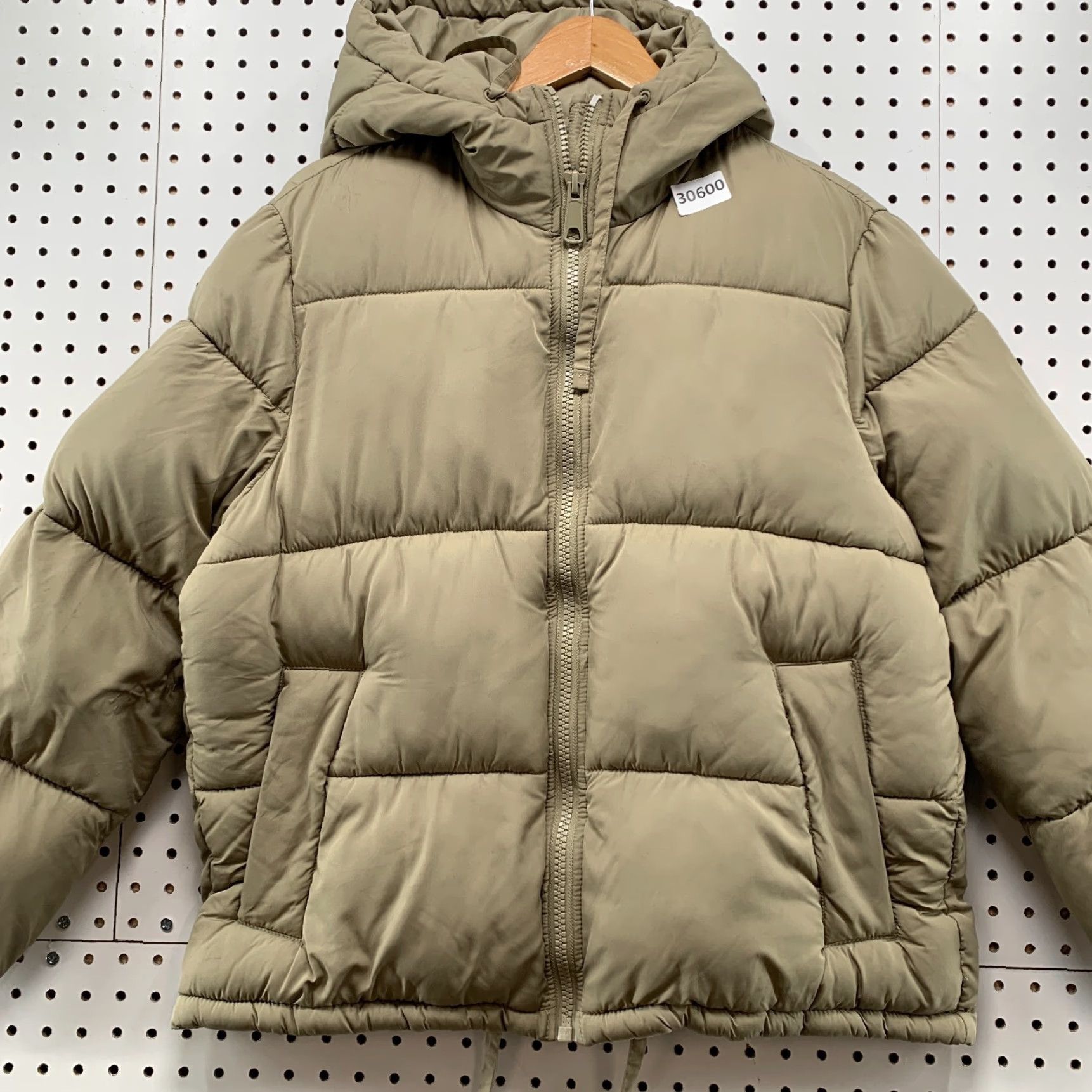H&M VINTAGE H&M Puffer Jacket Beige Hooded Womens XS Full Zip Hoodie 23.5x25 - (adjusted to standard structure) Size XS / US 0-2 / IT 36-38 - 7 Thumbnail