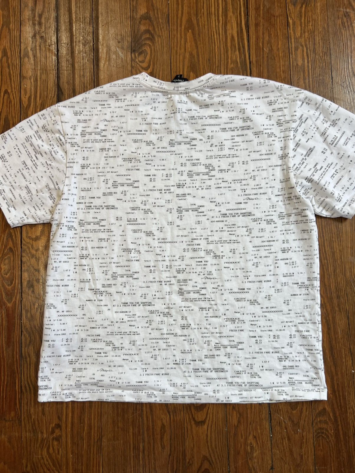 3.1 Phillip Lim Phillip Lim All Over Print Receipt Tee Size US XL / EU 56 / 4 - 5 Thumbnail