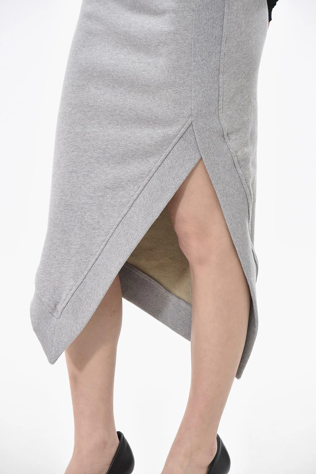 The Attico og1mm0426 Cotton Jersey Midi Skirt in Grey Size 27" / US 4 / IT 40 - 3 Thumbnail