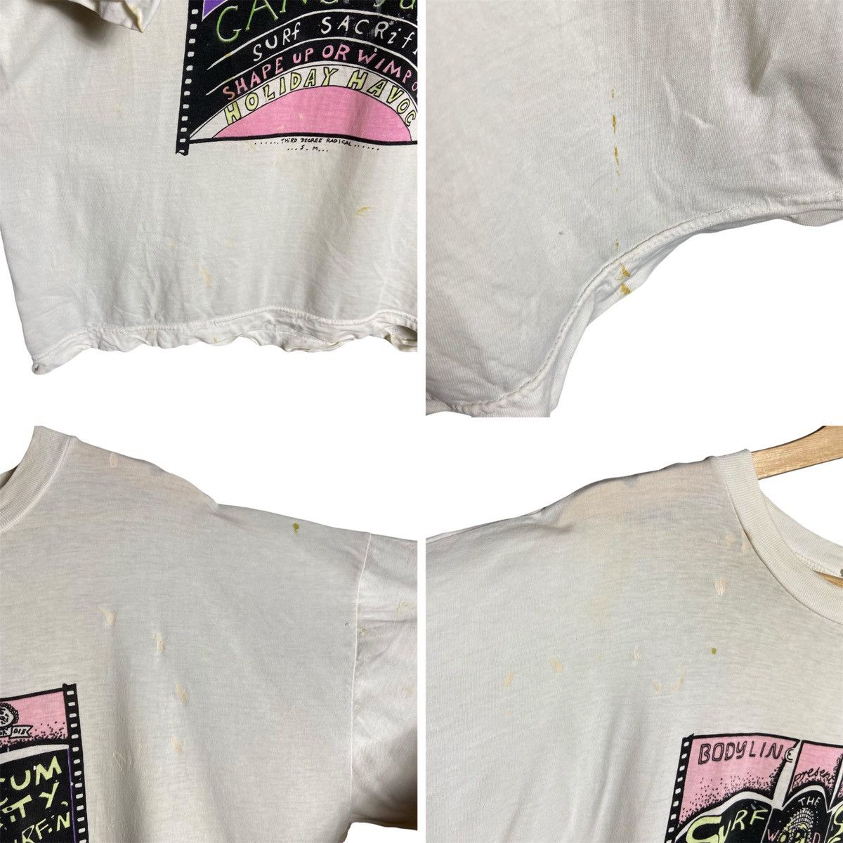 Vintage Vintage 90s Body-line Surf Bum Scum City Distressed T-Shirt Size US XL / EU 56 / 4 - 10 Thumbnail