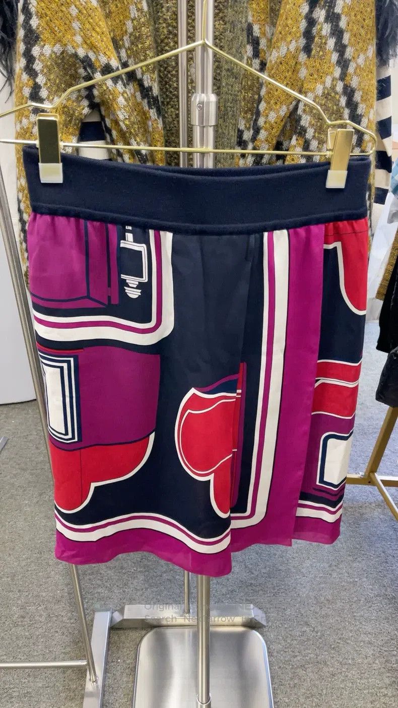 Hermes Hermes Color Block Silk Short Skirt Size 25" / US 0 / IT 36 - 1 Thumbnail