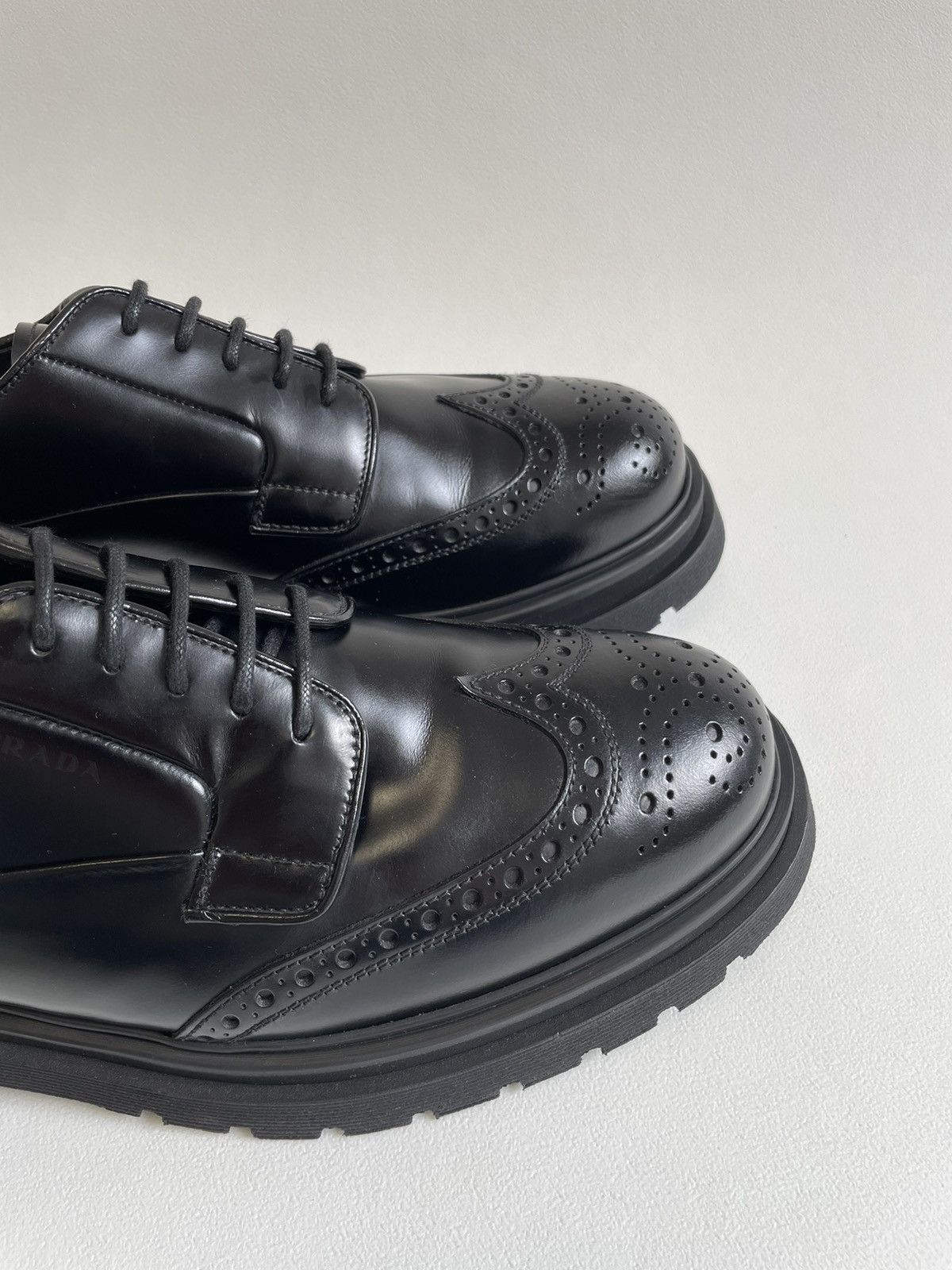 Prada A/W 19 Spazzolato Leather Brogue Shoes Size US 10 / EU 43 - 7 Thumbnail