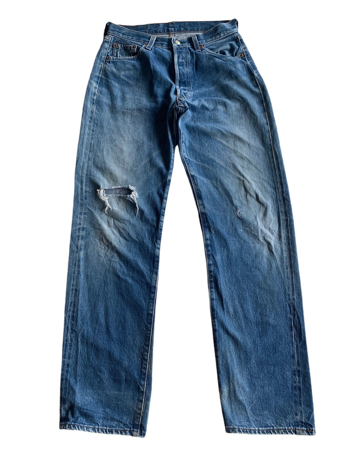 Levi's VINTAGE LEVIS 501XX BIG E SELVEDGE DISTRESSED DENIM Size US 29 - 1 Thumbnail