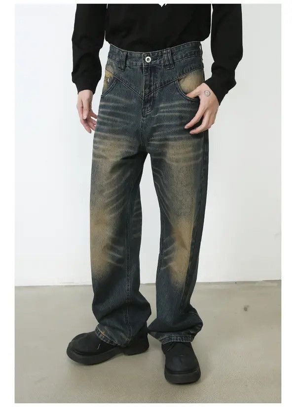 Japanese Brand Honjoh x Maki Vintage washed distressed loose straight jeans Size US 32 / EU 48 - 3 Thumbnail