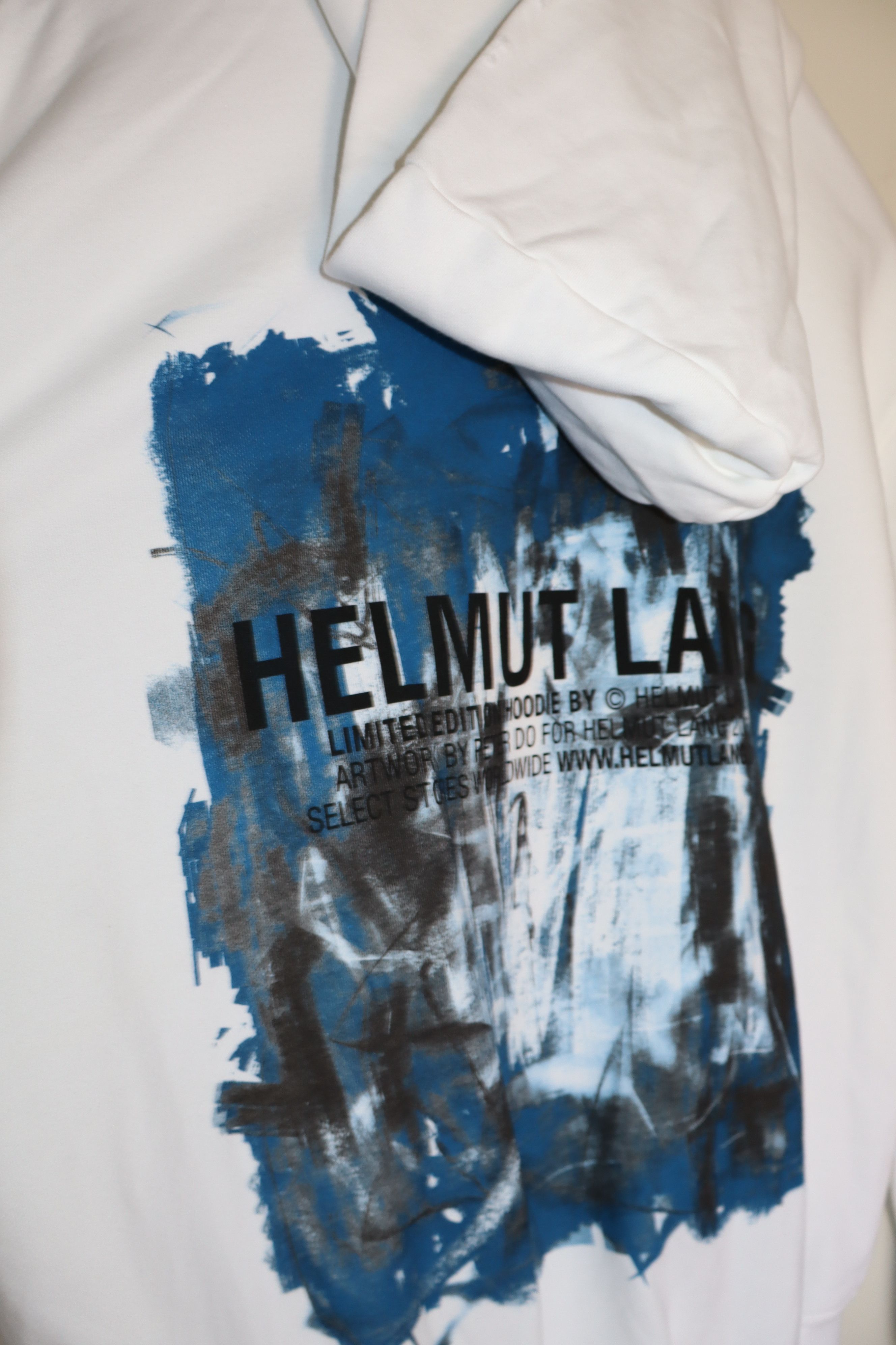 Helmut Lang White Scribble Hoodie Size US M / EU 48-50 / 2 - 11 Thumbnail