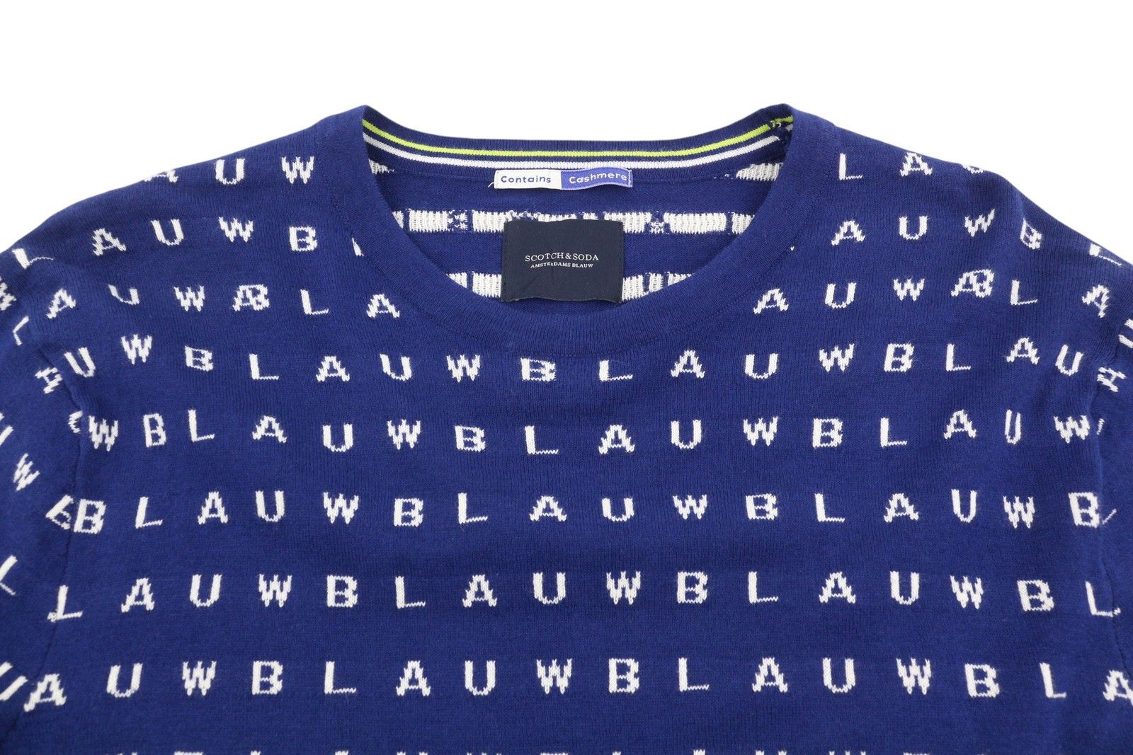 Scotch & Soda M Blue Logo Print Cotton Knit Jumper 88577 Size US M / EU 48-50 / 2 - 4 Thumbnail