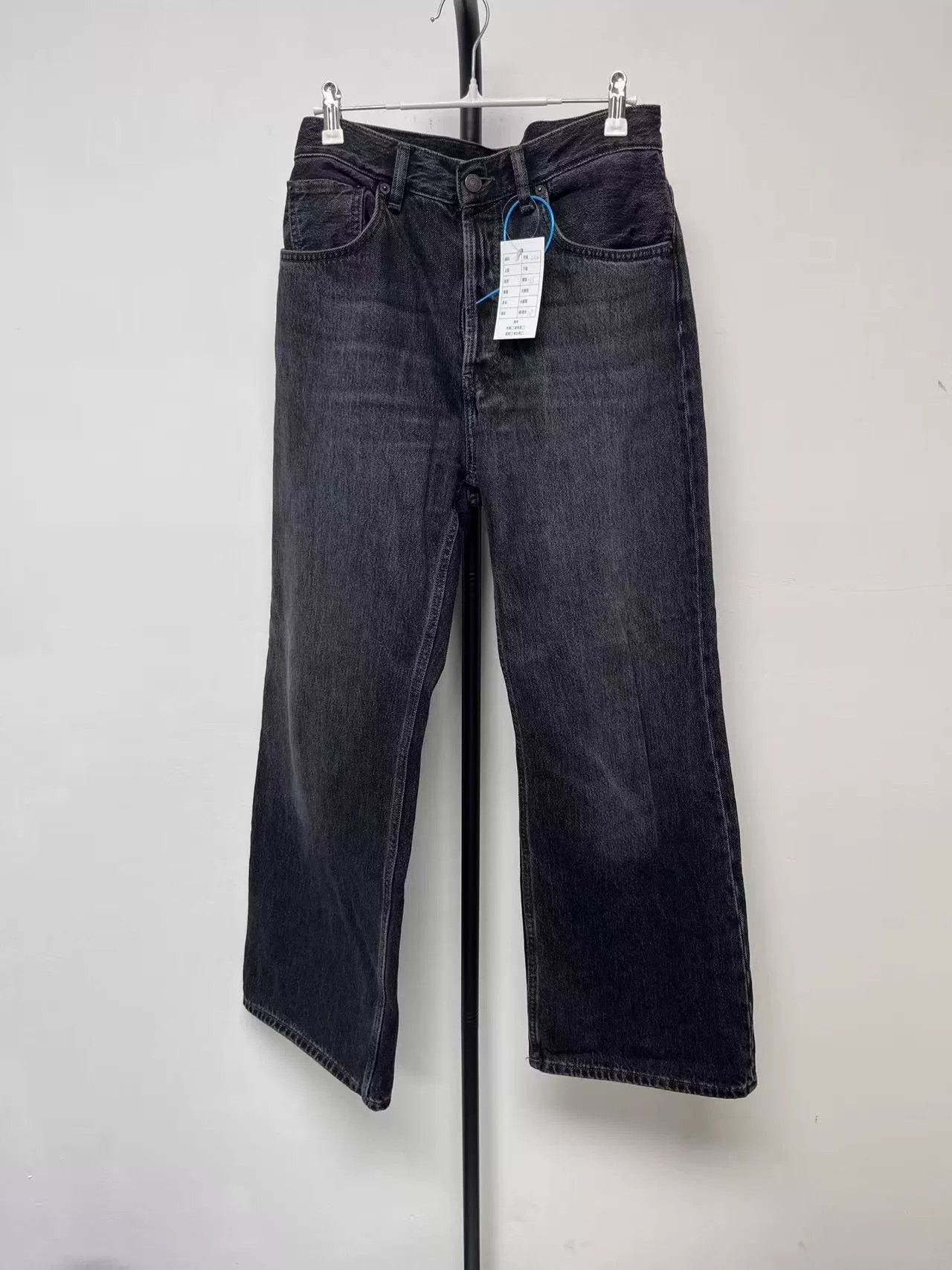 Acne Studios black wide-leg denim trousers for men Size US 30 / EU 46 - 1 Thumbnail