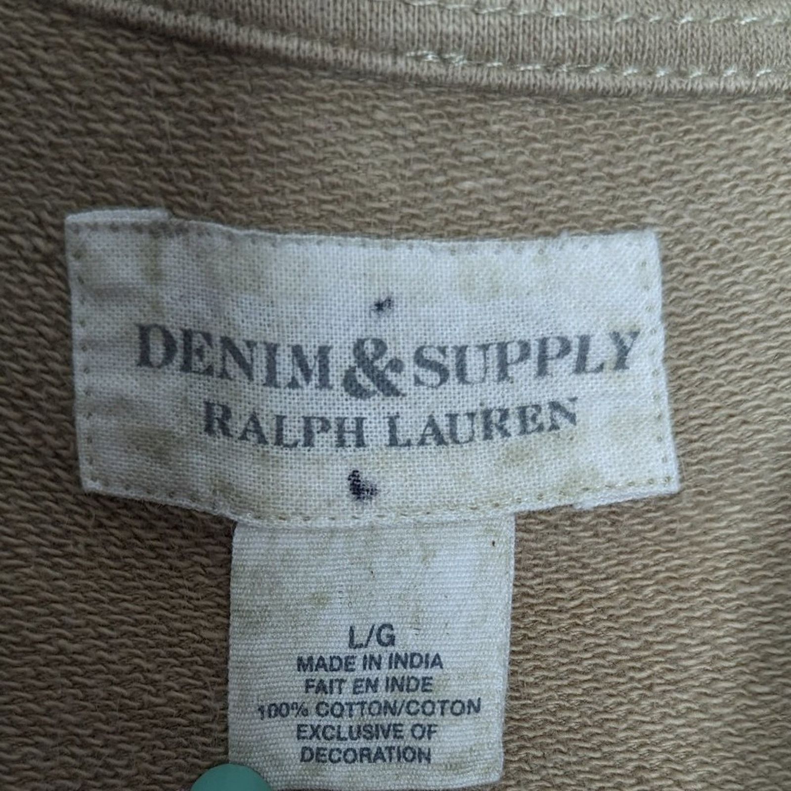 Denim & Supply Ralph Lauren Denim & Supply Ralph Lauren Tan Full Zip Jacket Long Sleeve Size L / US 10 / IT 46 - 2 Thumbnail