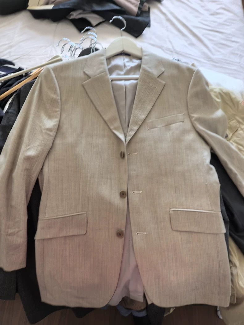 Kenzo Kenzo Men's Beige Wool Suit Jacket Size US S / EU 44-46 / 1 - 1 Thumbnail