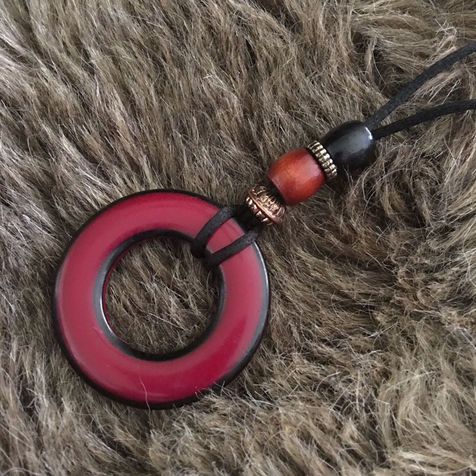 Jewelry Boho round disc beaded soft cord necklace Size ONE SIZE - 6 Thumbnail