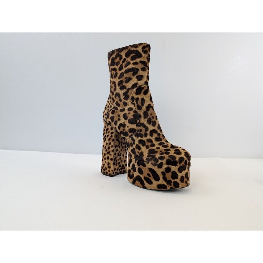 Saint Laurent Paris o1rshd1 Billy Pony Boots in Brown Leopard Size US 10 / IT 40 - 2 Thumbnail