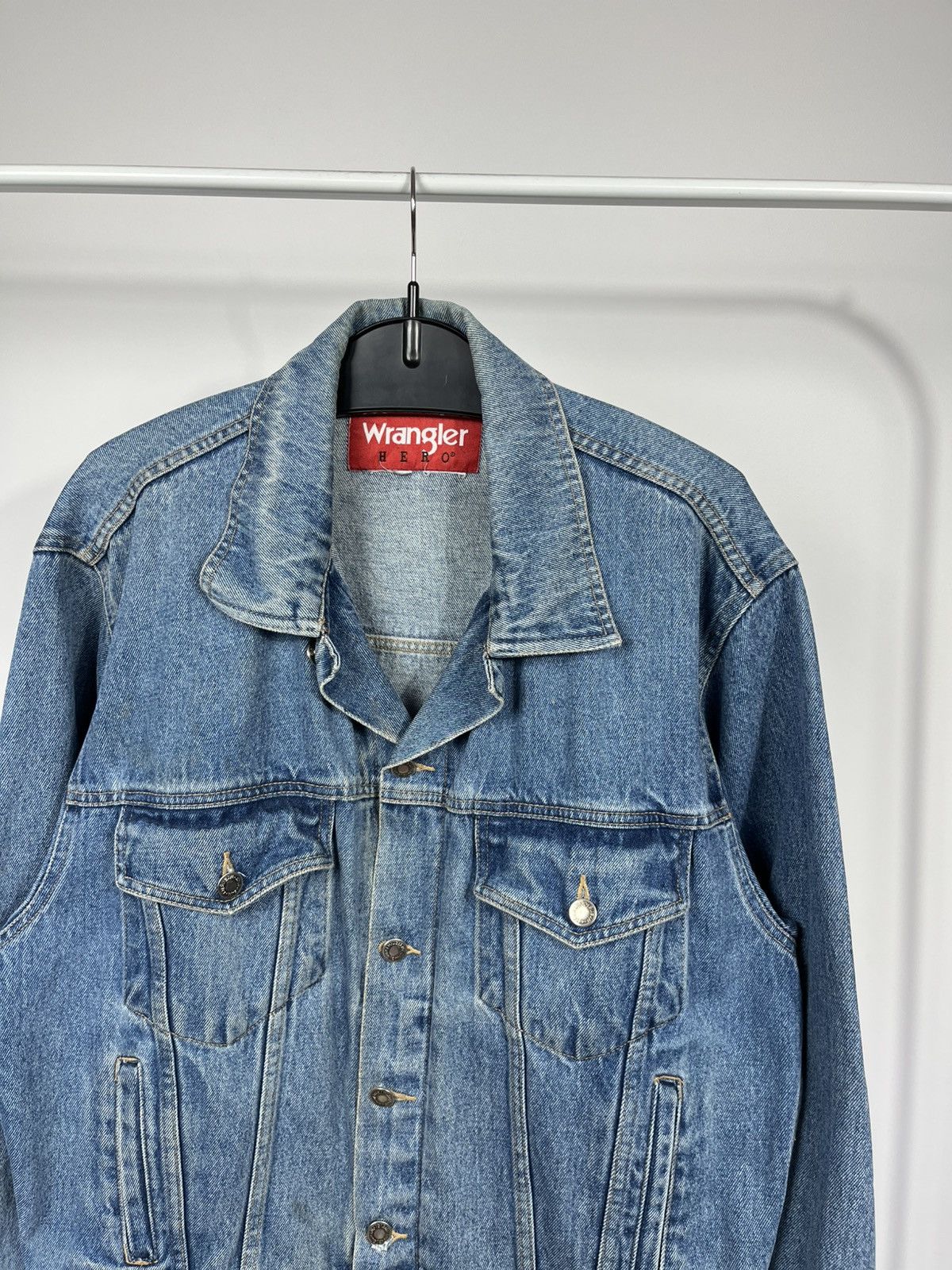 Wrangler Wrangler Hero Vintage Blue Denim Trucker Jacket Size US XL / EU 56 / 4 - 5 Thumbnail