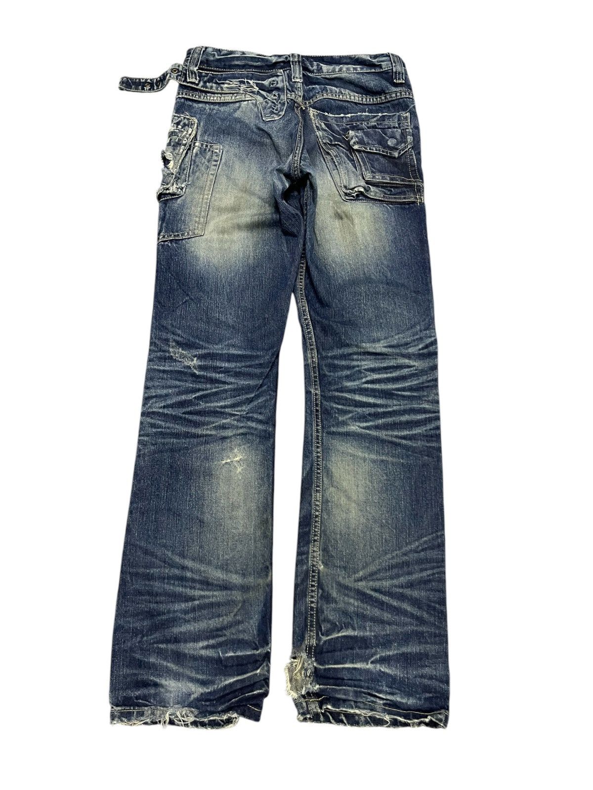 Japanese Brand 2000s CRAZY LEOPARD DENIM JEANS DISTRESSED RARE DESIGN Size US 30 / EU 46 - 3 Thumbnail