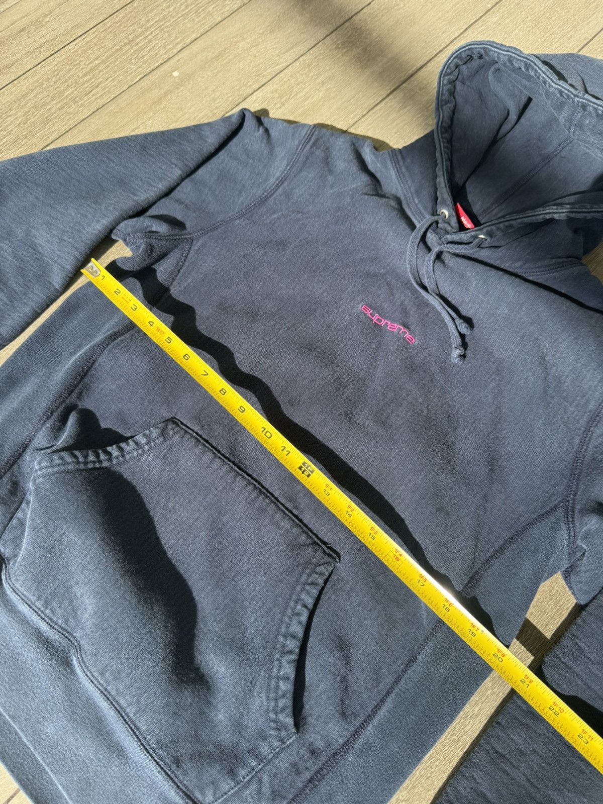 Supreme Supreme FW 2017 “Compact Logo Hoodie” Navy Size Medium Size US M / EU 48-50 / 2 - 4 Thumbnail