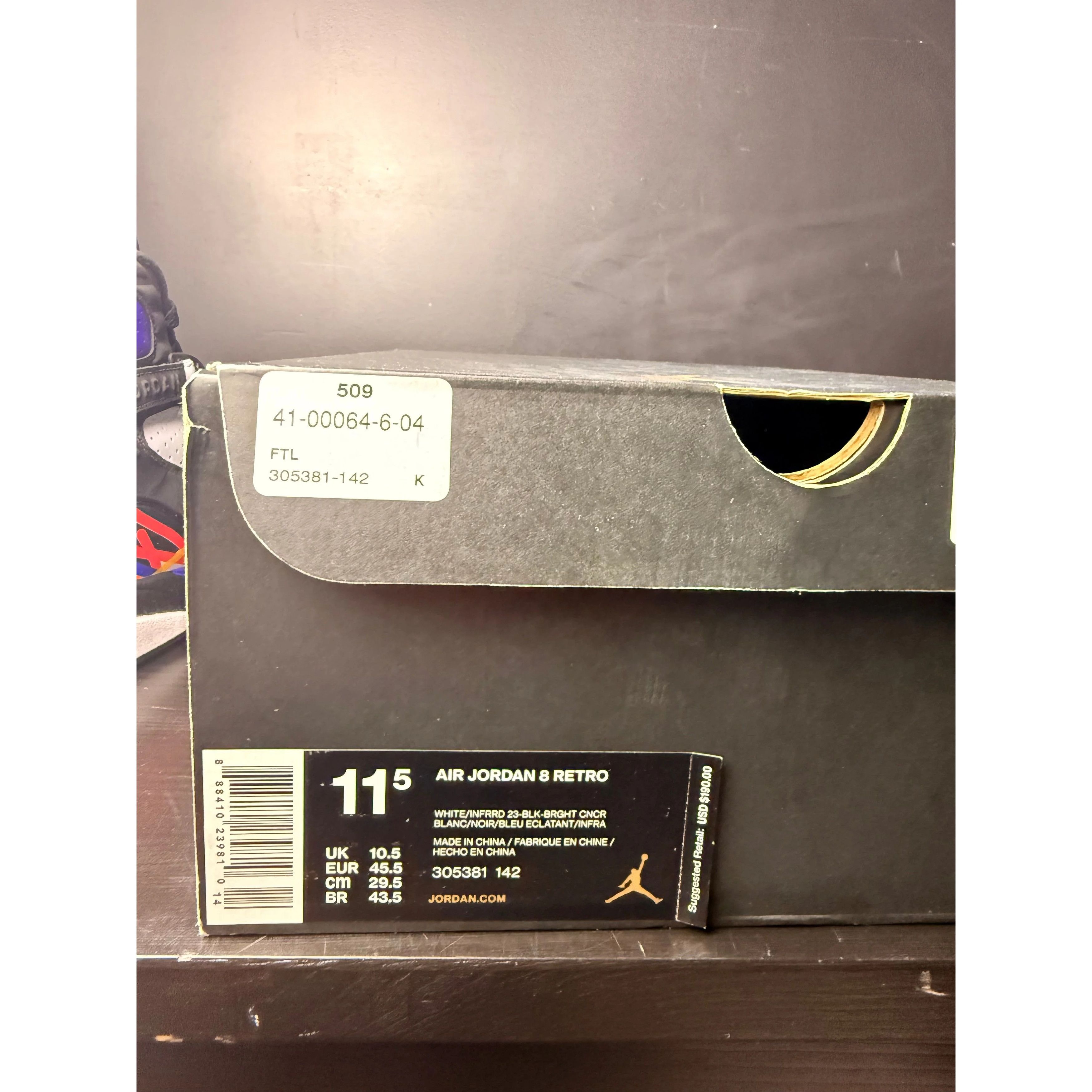 Jordan Brand Air Jordan 8 Retro "Three Peat" **PRE-OWNED** Size US 11.5 / EU 44-45 - 6 Thumbnail