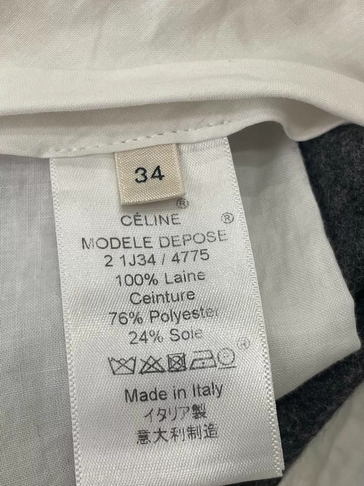 Celine Celine Gray Wool Pants Size 34 Good Fit Size 24" / US 00 / IT 34 - 4 Thumbnail
