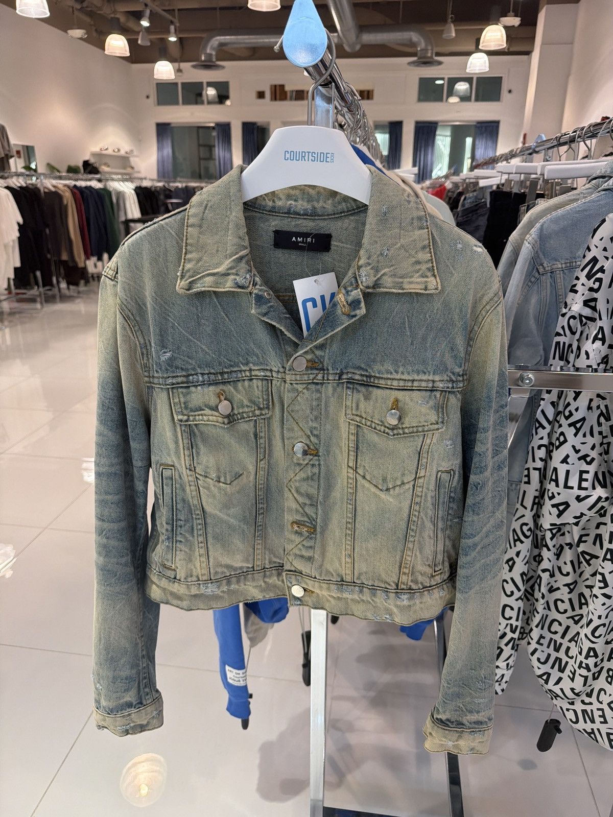 Amiri Amiri Acid Wash Womens Denim Jacket Size S / US 4 / IT 40 - 1 Thumbnail