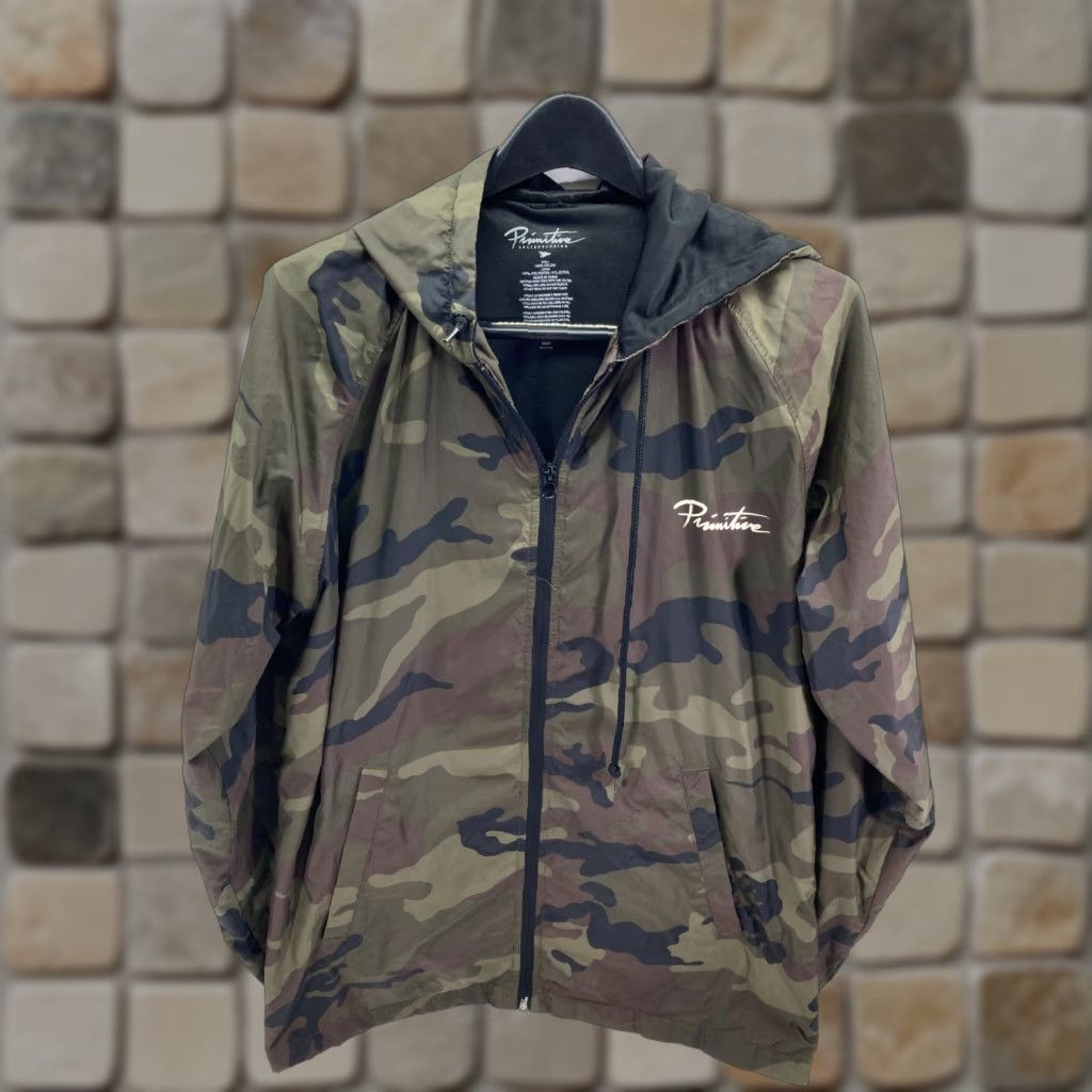 Primitive Primitive Skateboarding Windbreaker Jacket Men Medium Green Camouflage Hooded Size US M / EU 48-50 / 2 - 1 Thumbnail