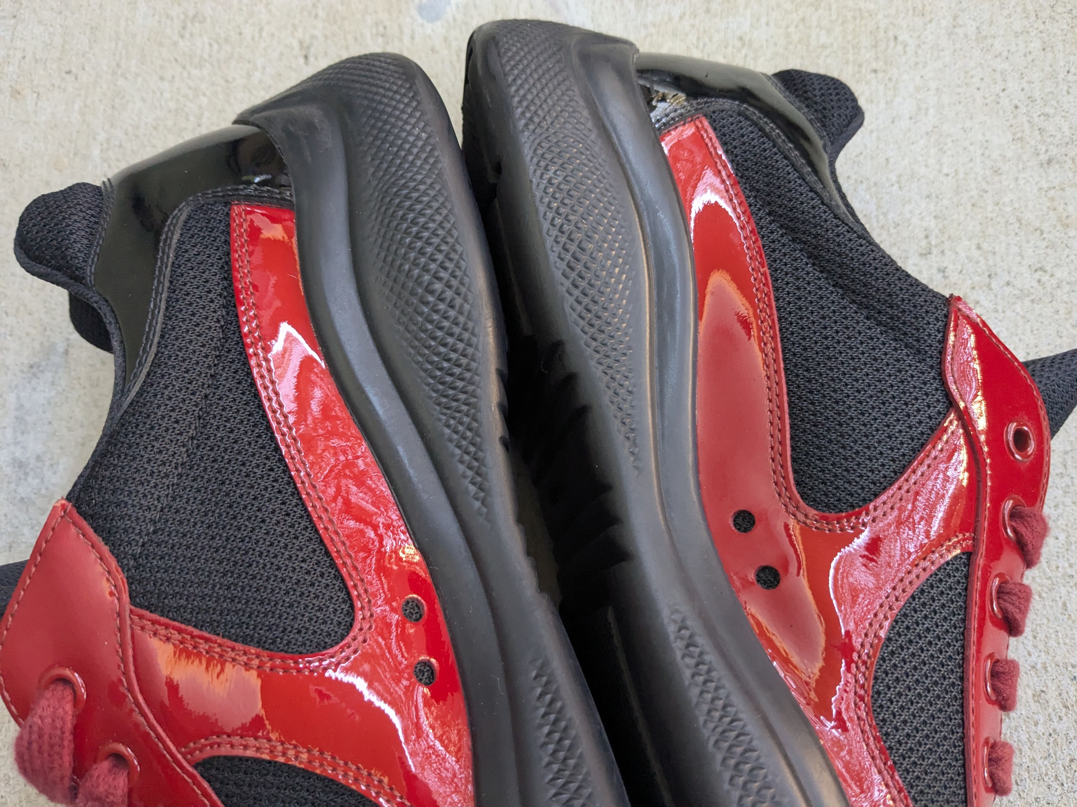 Prada Prada America's Cup Sneakers Red Black Patent 10 Black Size US 10 / EU 43 - 11 Thumbnail
