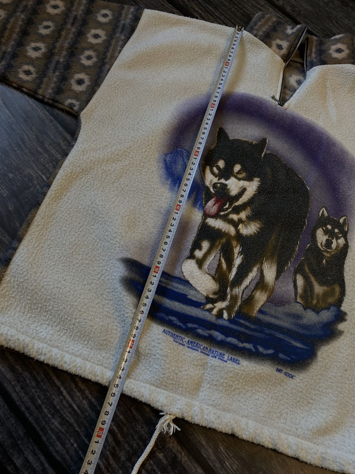 Japanese Brand × Vintage 🔥ANIMAL PRINT WOLF FLEECE 1/3 zip sweatshirt y2k Size US M / EU 48-50 / 2 - 6 Thumbnail