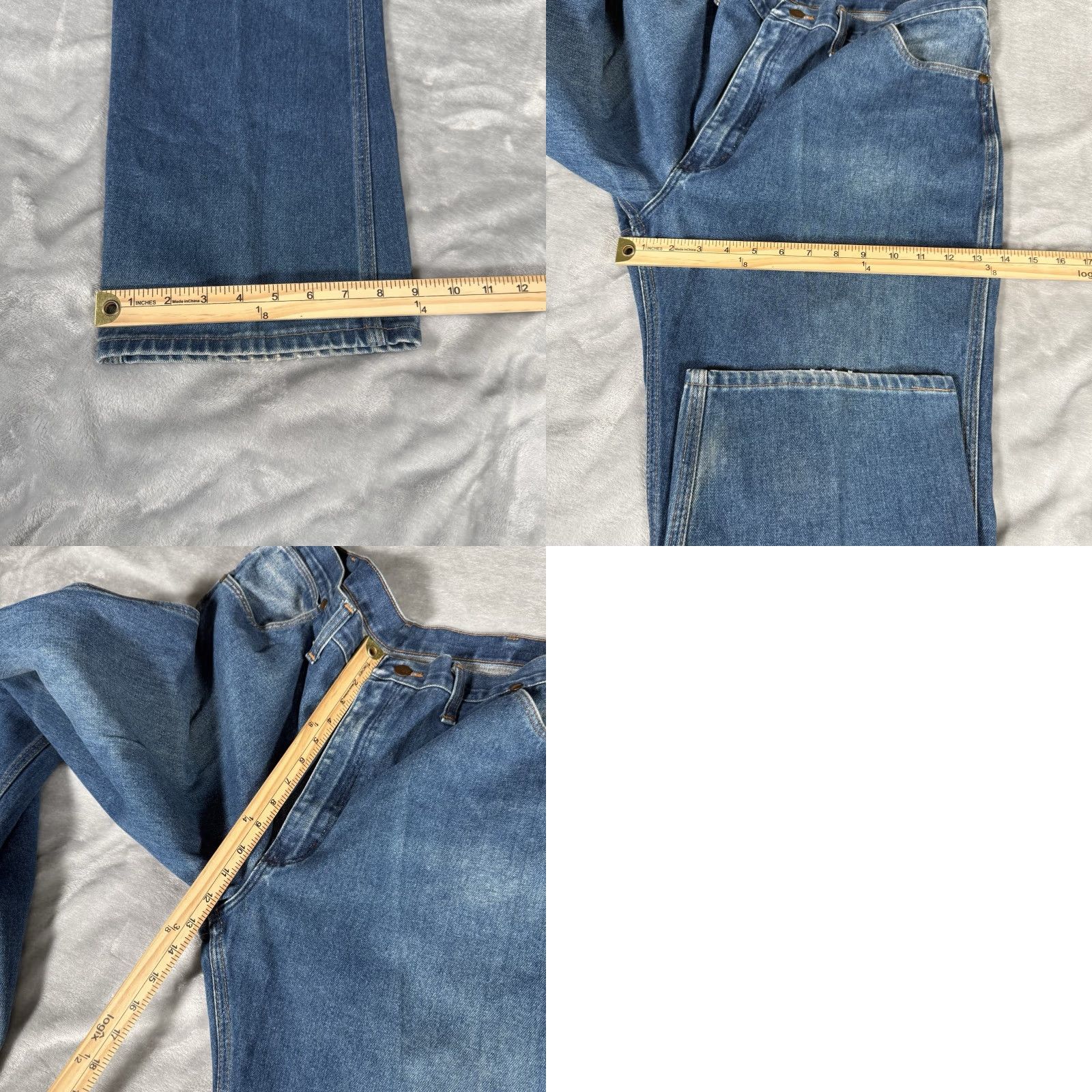 Wrangler VINTAGE Wrangler Jeans Straight Fit Mens 38 Regular Blue Denim 5-Pocket USA 90s Leather Patch Logo Zipper Button Waist 38 Inseam 29 Size US 38 / EU 54 - 8 Thumbnail