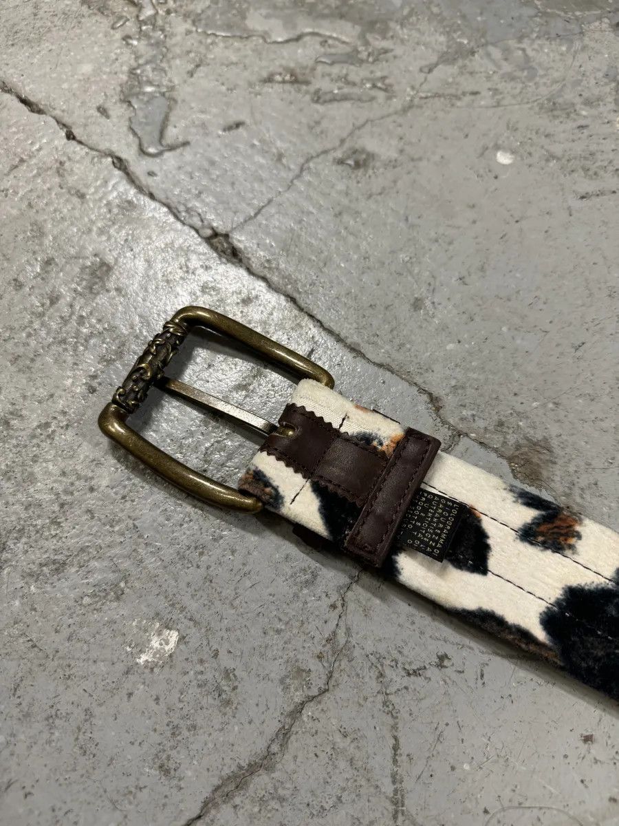 Just Cavalli × Vintage 2000s Cavalli Pony Hair Caw Print Leather Embellished Belt Size ONE SIZE - 5 Thumbnail