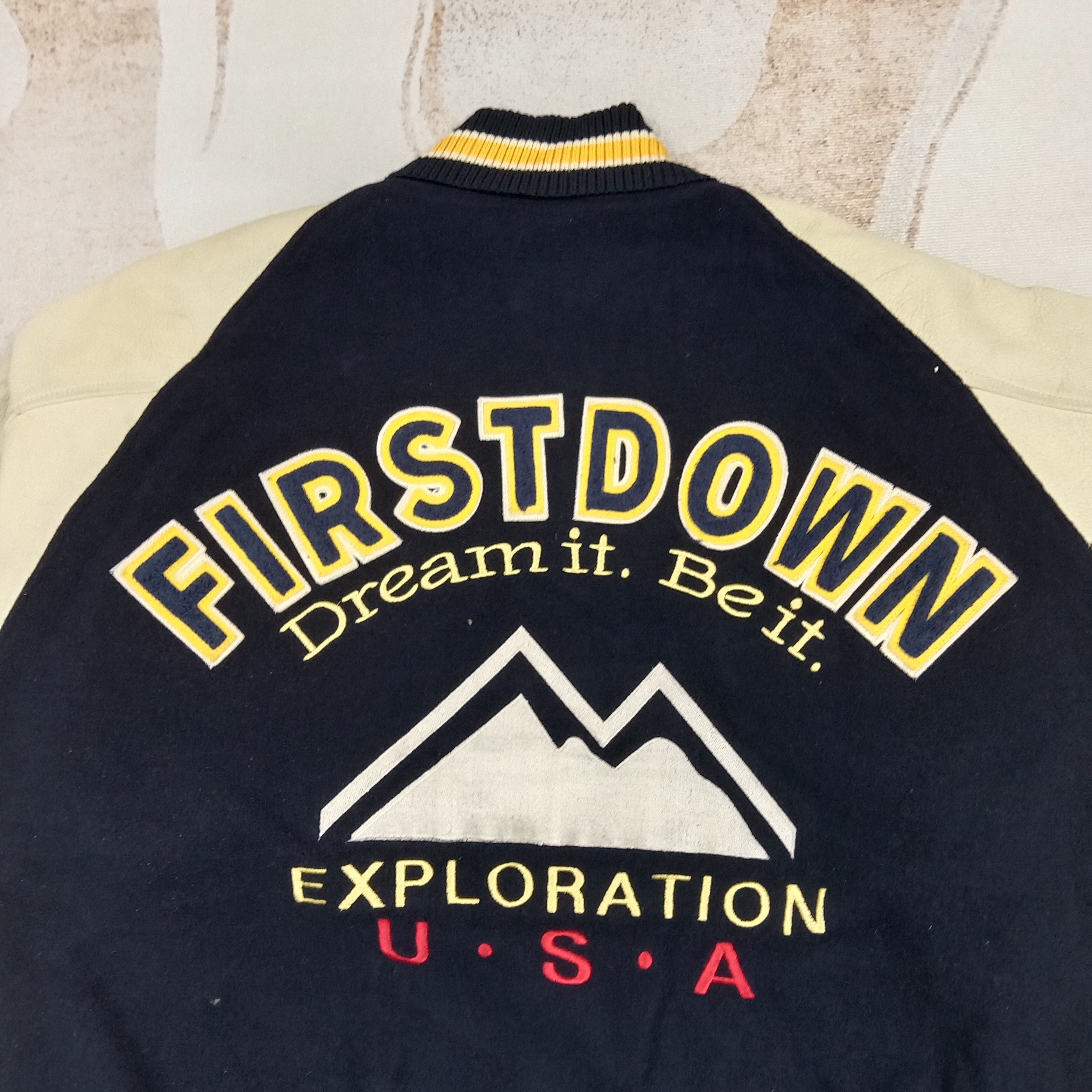 Vintage First Down Exploration American Varsity Jacket C91N34 Size US L / EU 52-54 / 3 - 2 Thumbnail