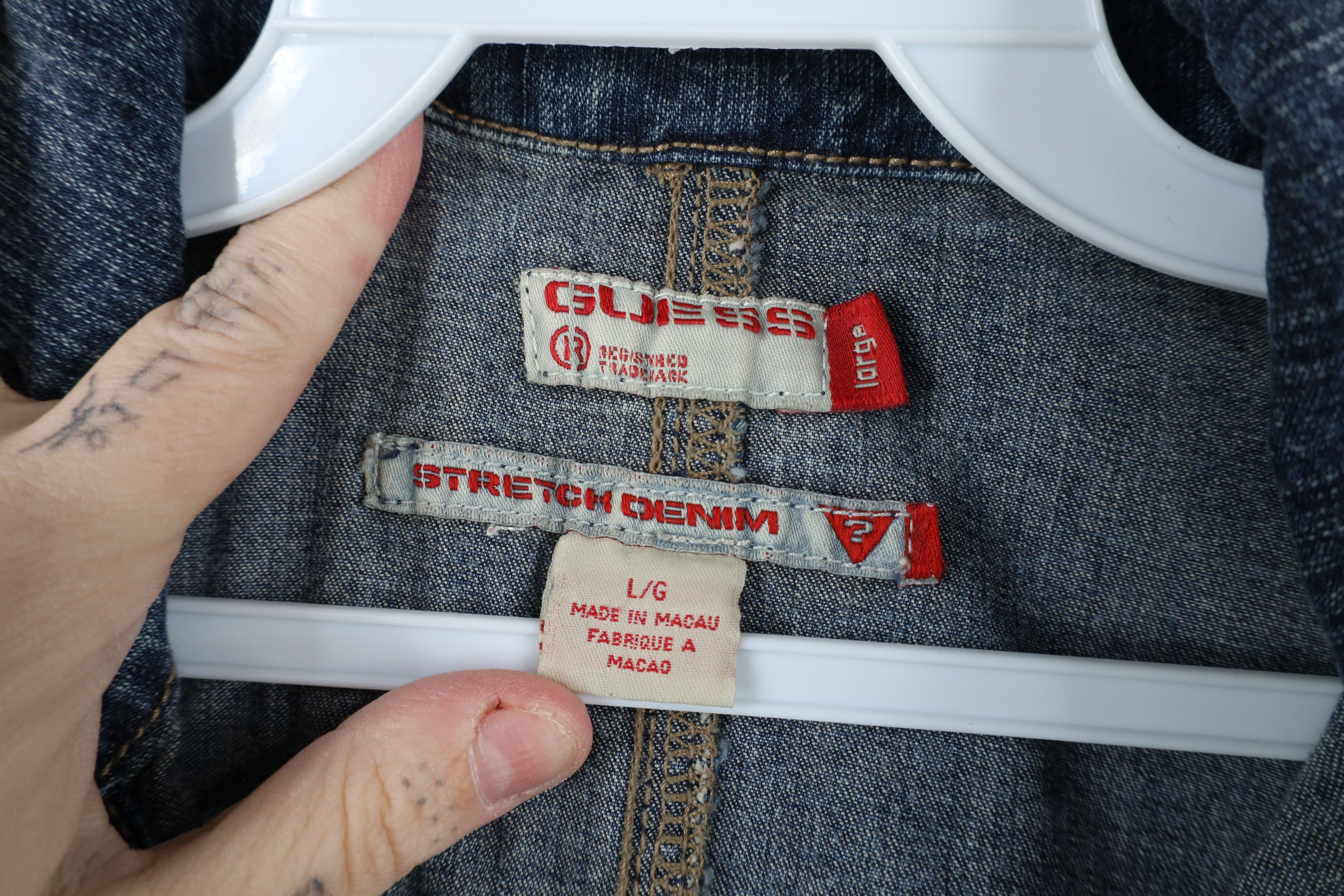 Guess × Vintage Vintage 90s Y2K Guess Flared Denim Jumpsuit Coveralls Size 28" / US 6 / IT 42 - 15 Thumbnail