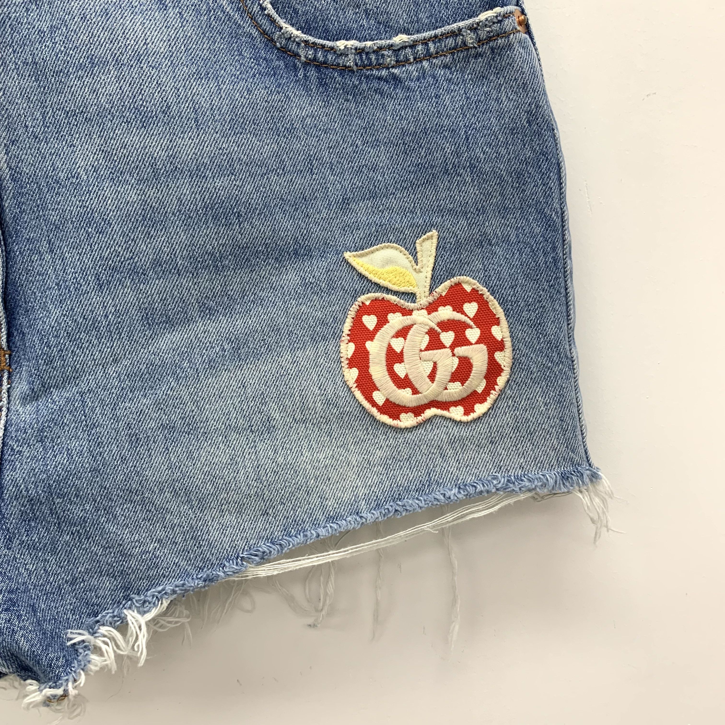 Gucci Gucci Washed Apple Logo Shorts in Blue (Size 29) Size 29" - 5 Thumbnail