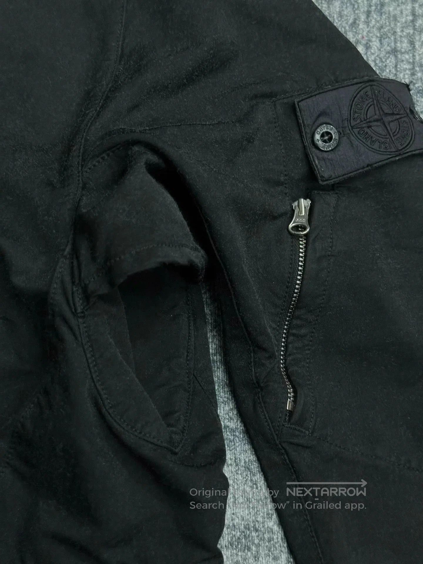 Stone Island Black Zip-Front Bomber Jacket with Sleeve Patch. Size US XL / EU 56 / 4 - 6 Thumbnail
