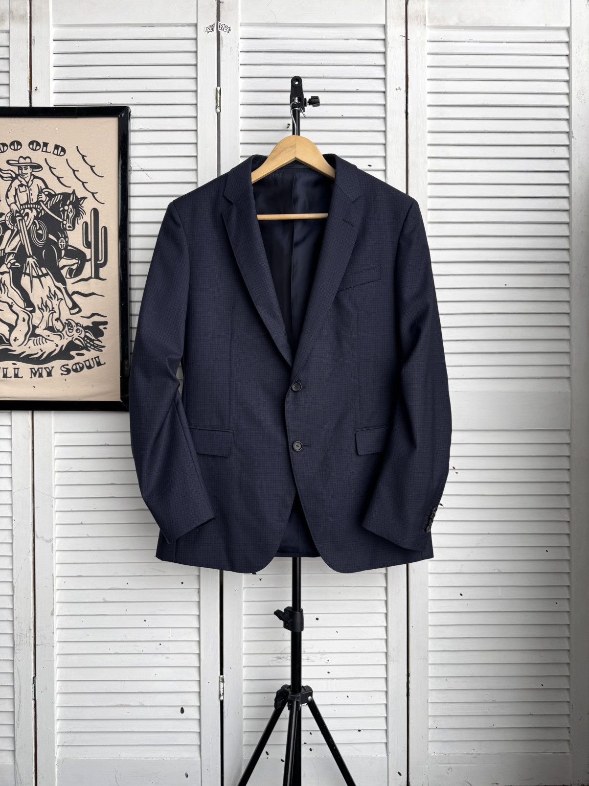 Hugo Boss Hugo Boss Loro Piana Full Canvas Wool Blazer Navy Size 42R - 1 Thumbnail