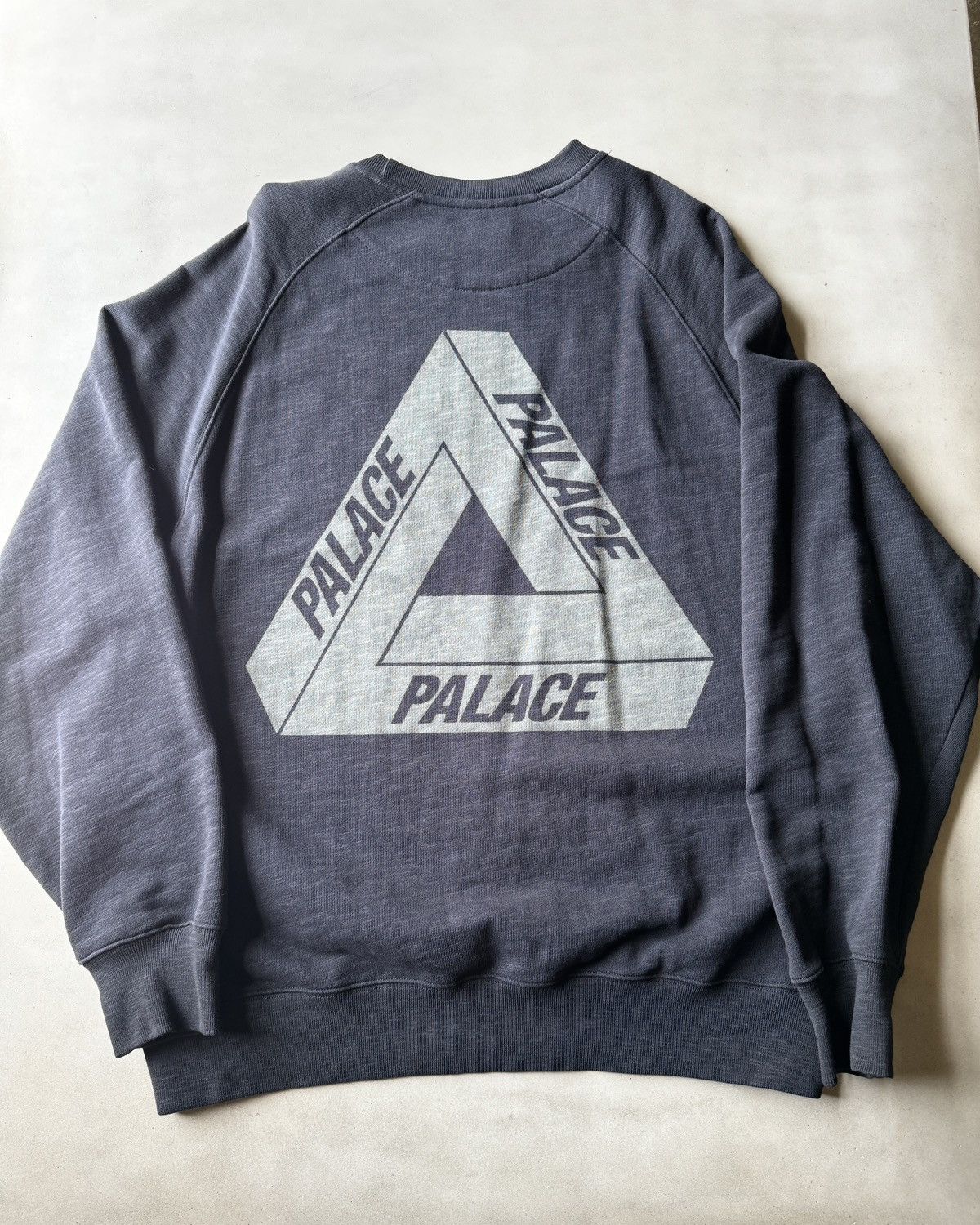 Palace Fleece Tri-Ferg Crew Grey Marl