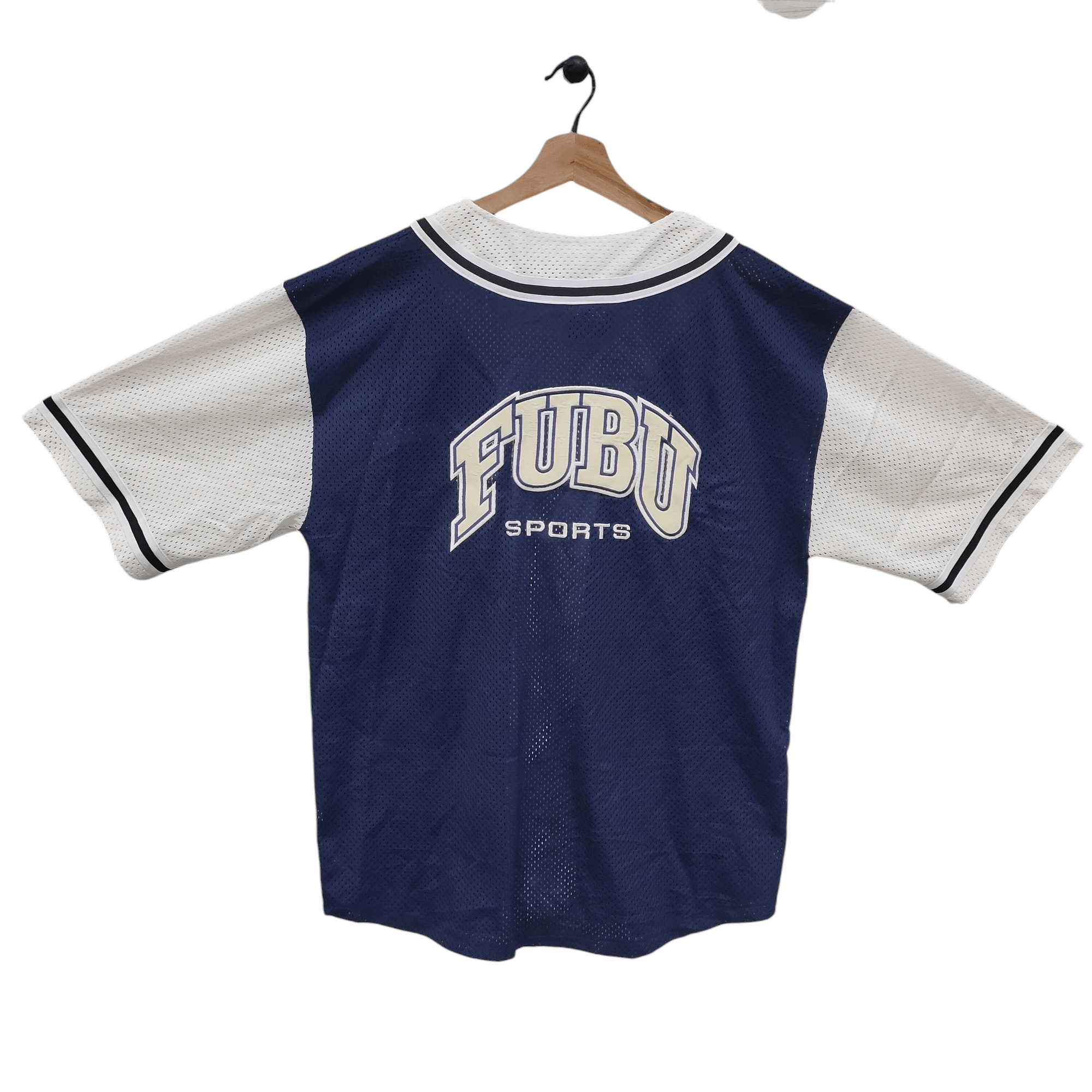 Fubu × Vintage Vintage Fubu Hip Hop Big Logo Jersey Navy Blue White Size US L / EU 52-54 / 3 - 1 Thumbnail