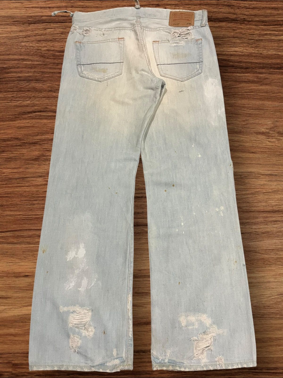 Abercrombie & Fitch × Hysteric Glamour ⚡️Trashed⚡️Abercrombie & Fitch Distressed Blue Faded Jeans Size US 30 / EU 46 - 2 Thumbnail