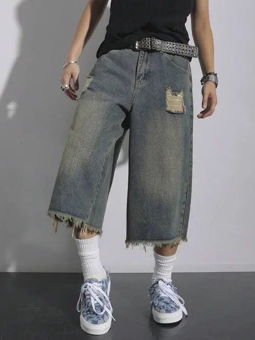 Jean Wakiko x Asaka Distressed Y2k Shorts Jorts Designer Denim Size US 32 / EU 48 - 5 Thumbnail