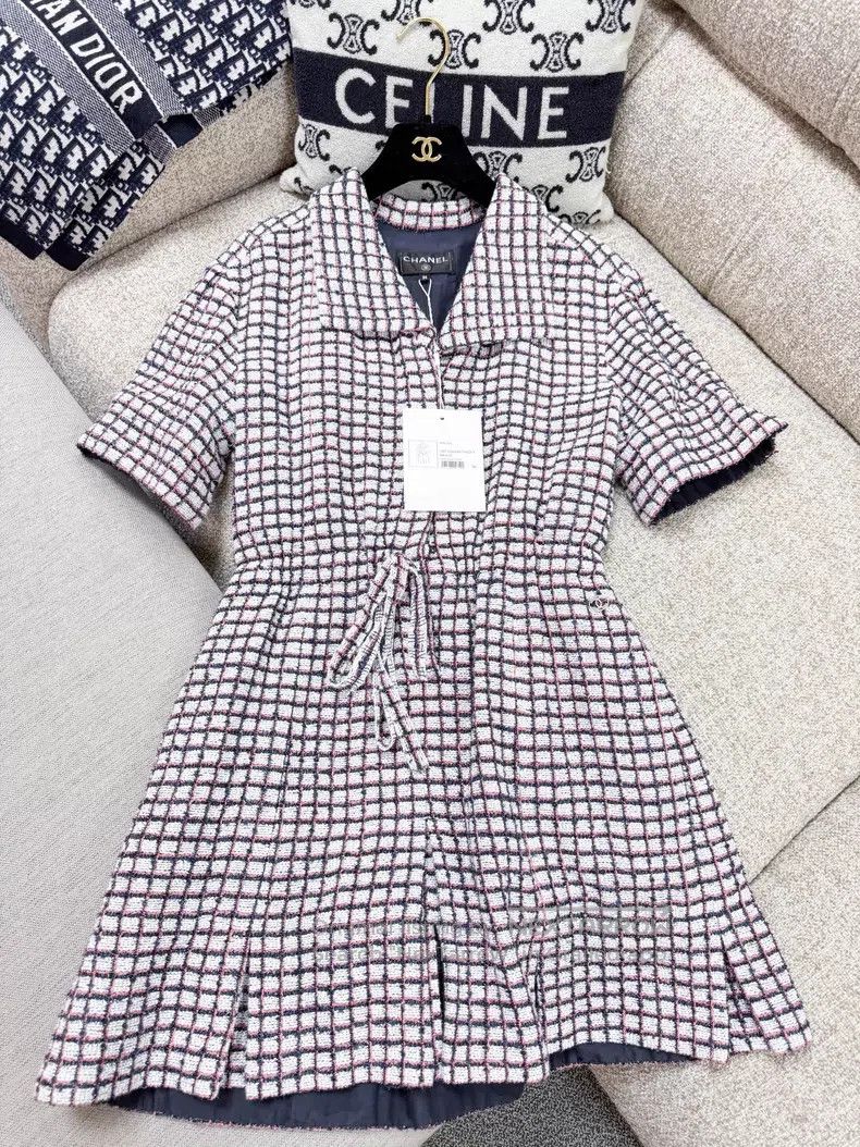 Chanel Chanel Plaid lashed thin flash dress Size XS / US 0-2 / IT 36-38 - 2 Thumbnail