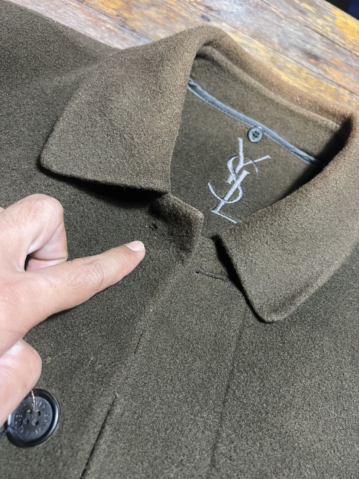 Yves Saint Laurent Ysl Wool Coat Size US L / EU 52-54 / 3 - 9 Thumbnail