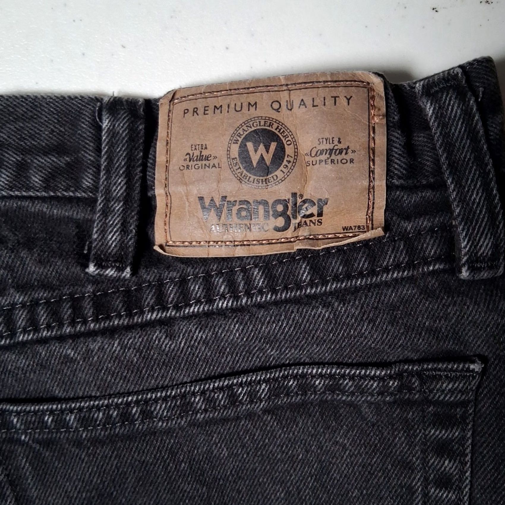 Wrangler Wrangler Jeans Men 35x33.5 Relaxed Fit Black Denim Work Pants 976T1CB Size US 35 - 5 Thumbnail