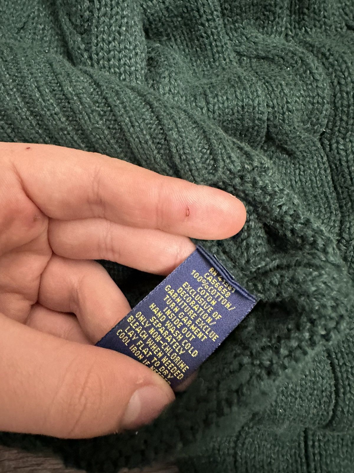 Polo Ralph Lauren RARE Polo Ralph Lauren Green Cable knit Sweater yellow pony Size US M / EU 48-50 / 2 - 5 Thumbnail