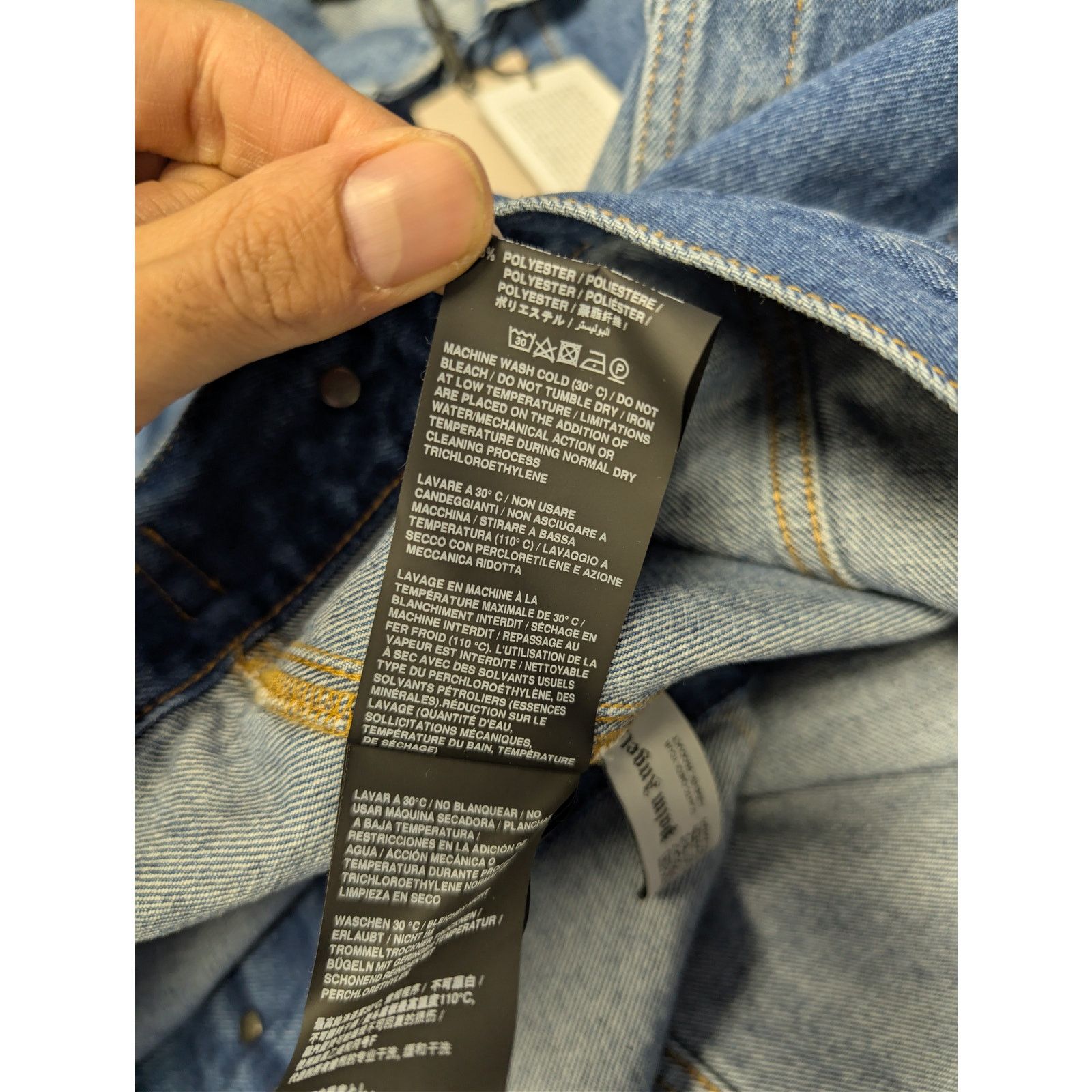 Palm Angels o1rshd1 Indigo Track Denim Jacket in Light Blue / White Size US L / EU 52-54 / 3 - 18 Thumbnail