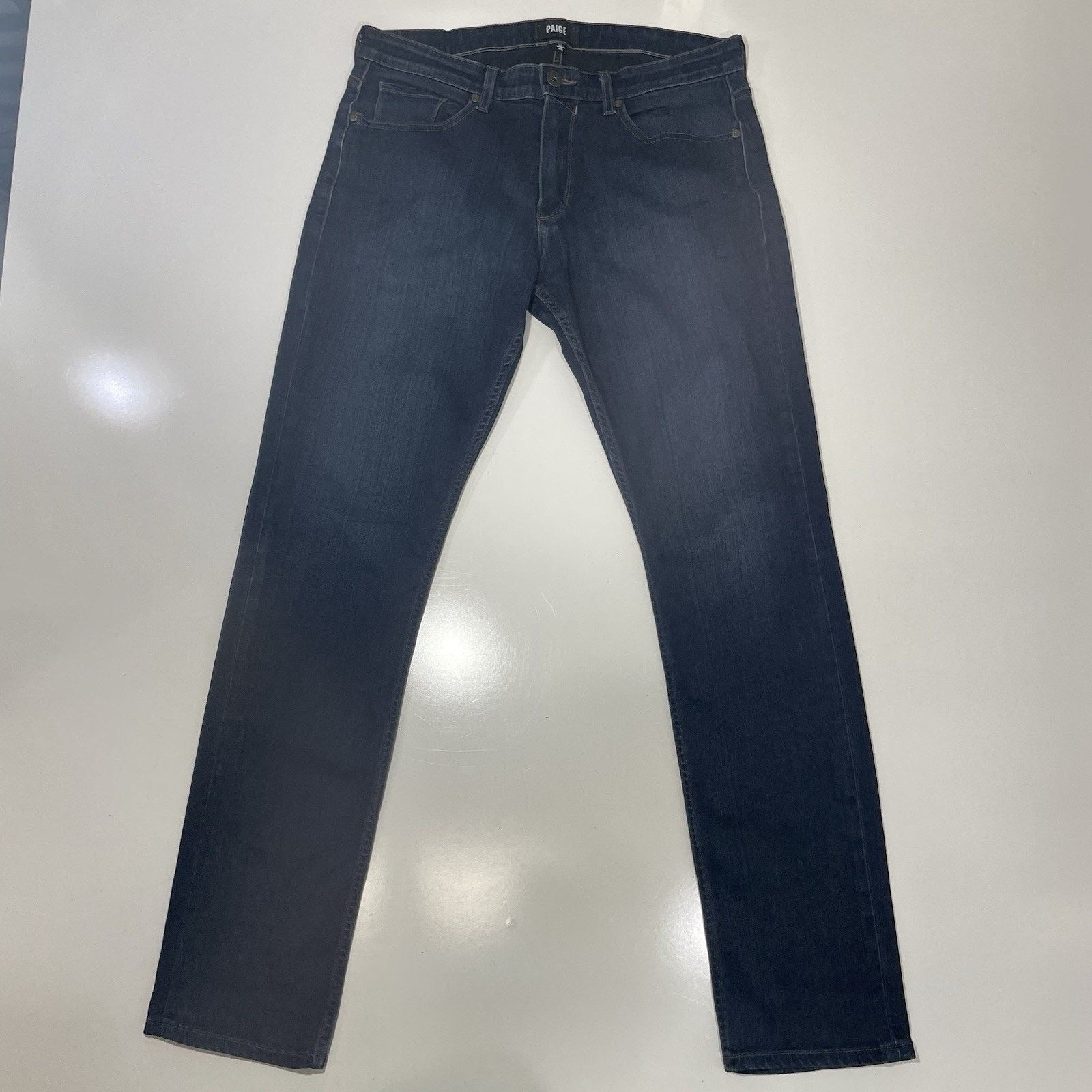 Paige PAIGE Federal Slim Straight Leg Jeans Dark Indigo Blue 33 Size US 33 - 1 Thumbnail