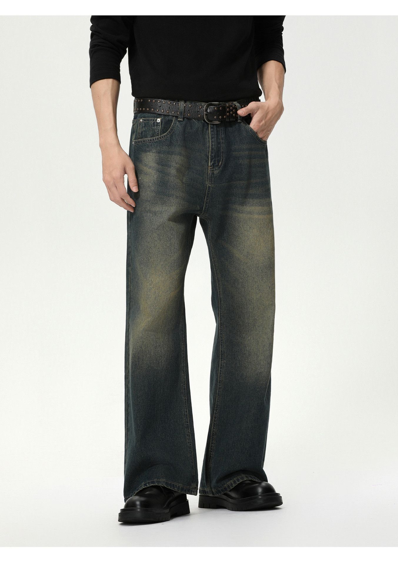 Vintage Vintage whisker vibe distressed flared washed jeans Size US 32 / EU 48 - 1 Thumbnail